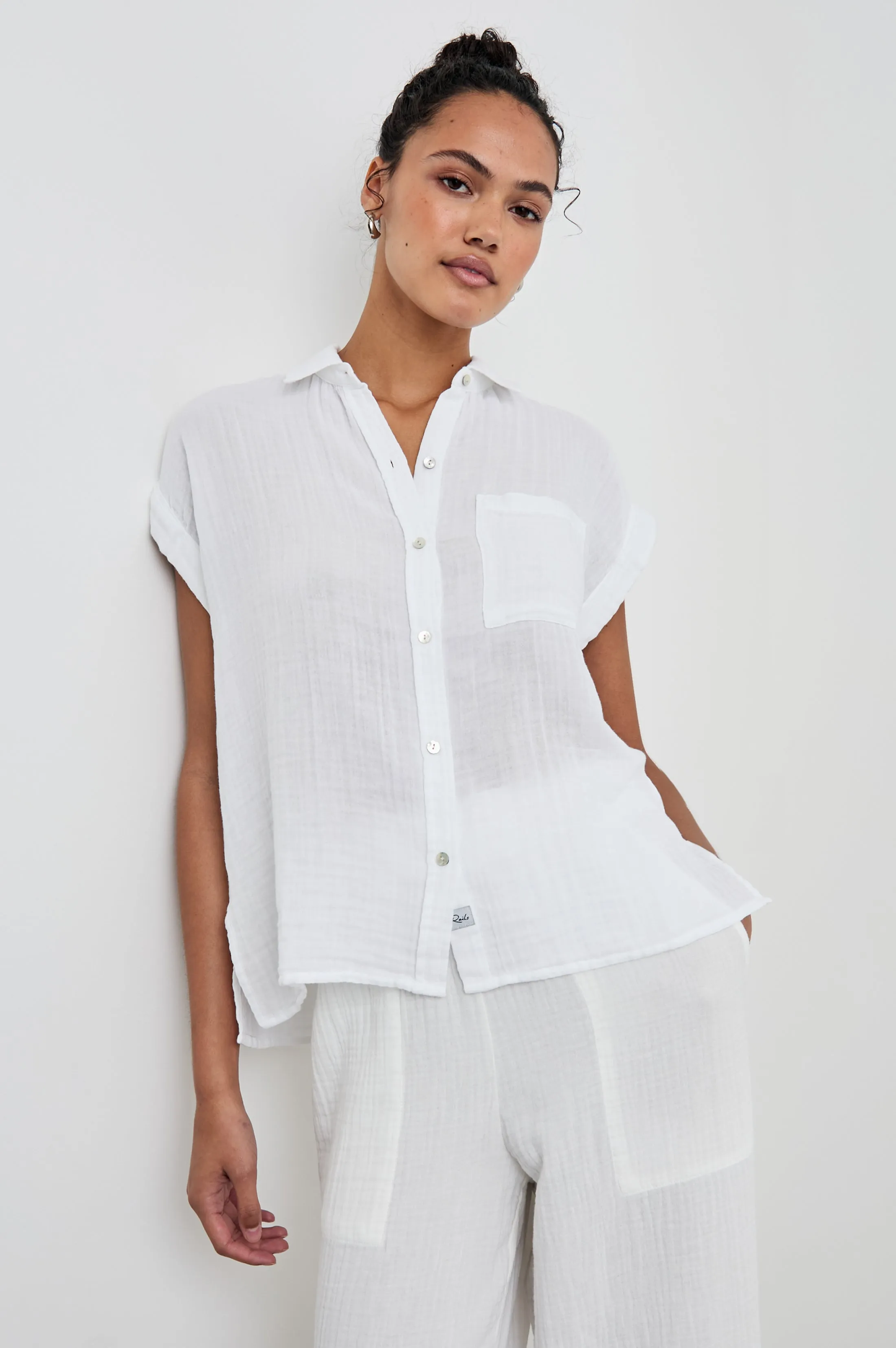 WHITNEY SHIRT - WHITE sold by Rails