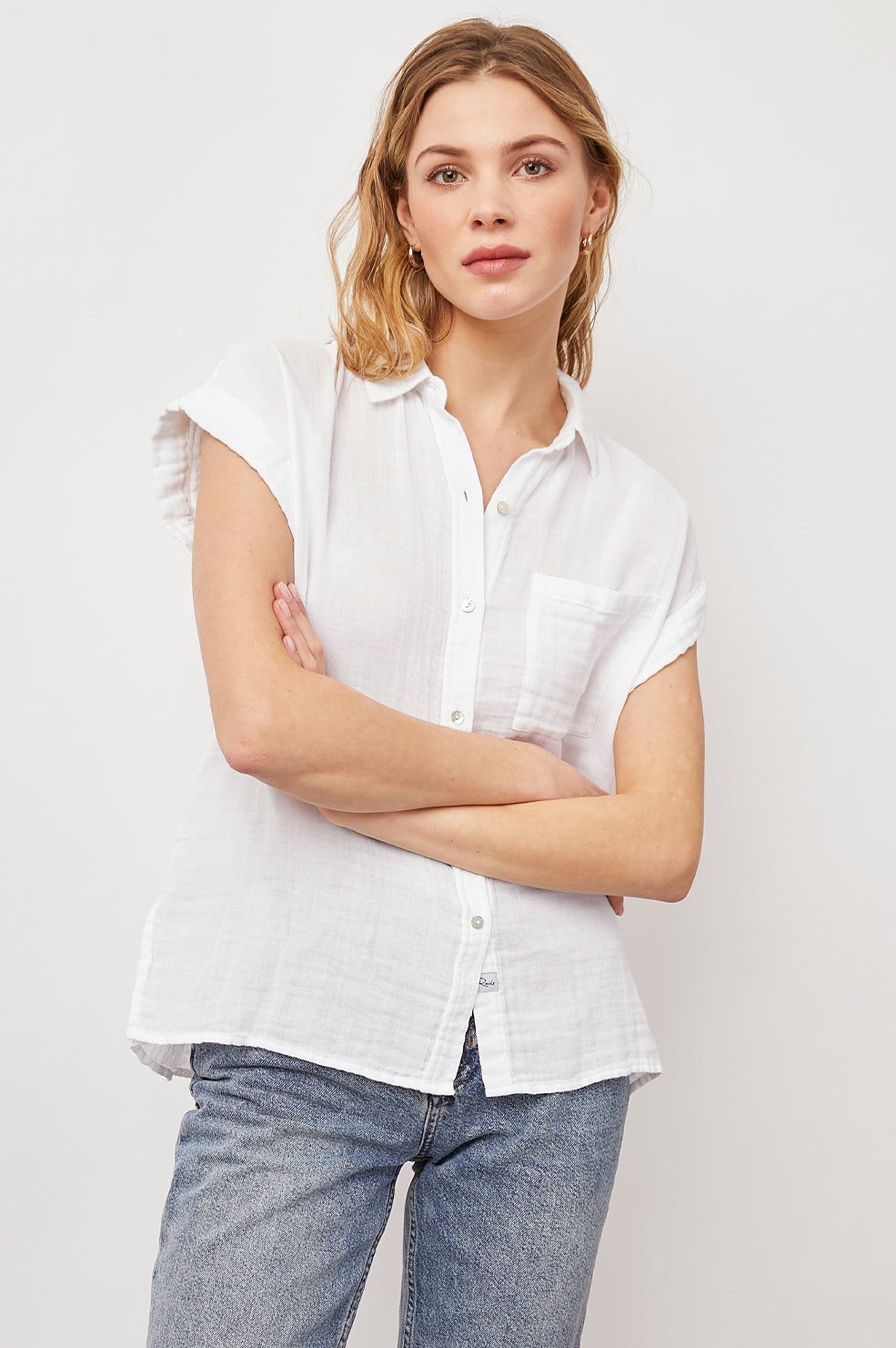 WHITNEY SHIRT - WHITE sold by Rails product image thumbnail 3