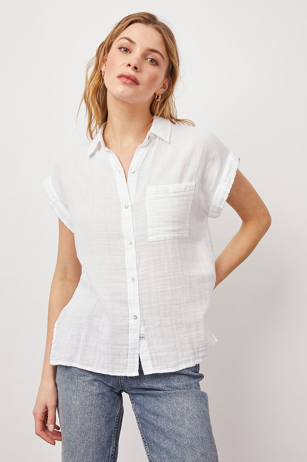 WHITNEY SHIRT - WHITE sold by Rails