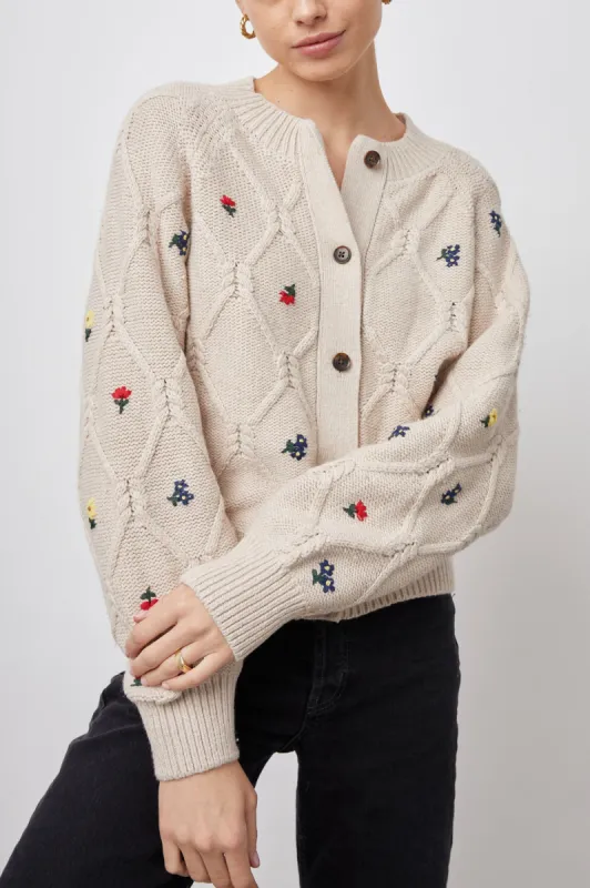 LAURIE CARDIGAN - OATMEAL MELANGE sold by Rails