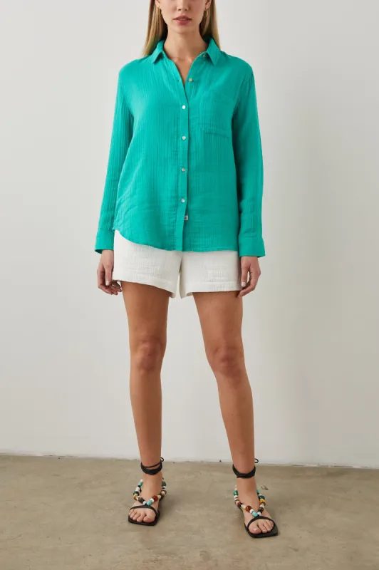 ELLIS SHIRT - EMERALD sold by Rails