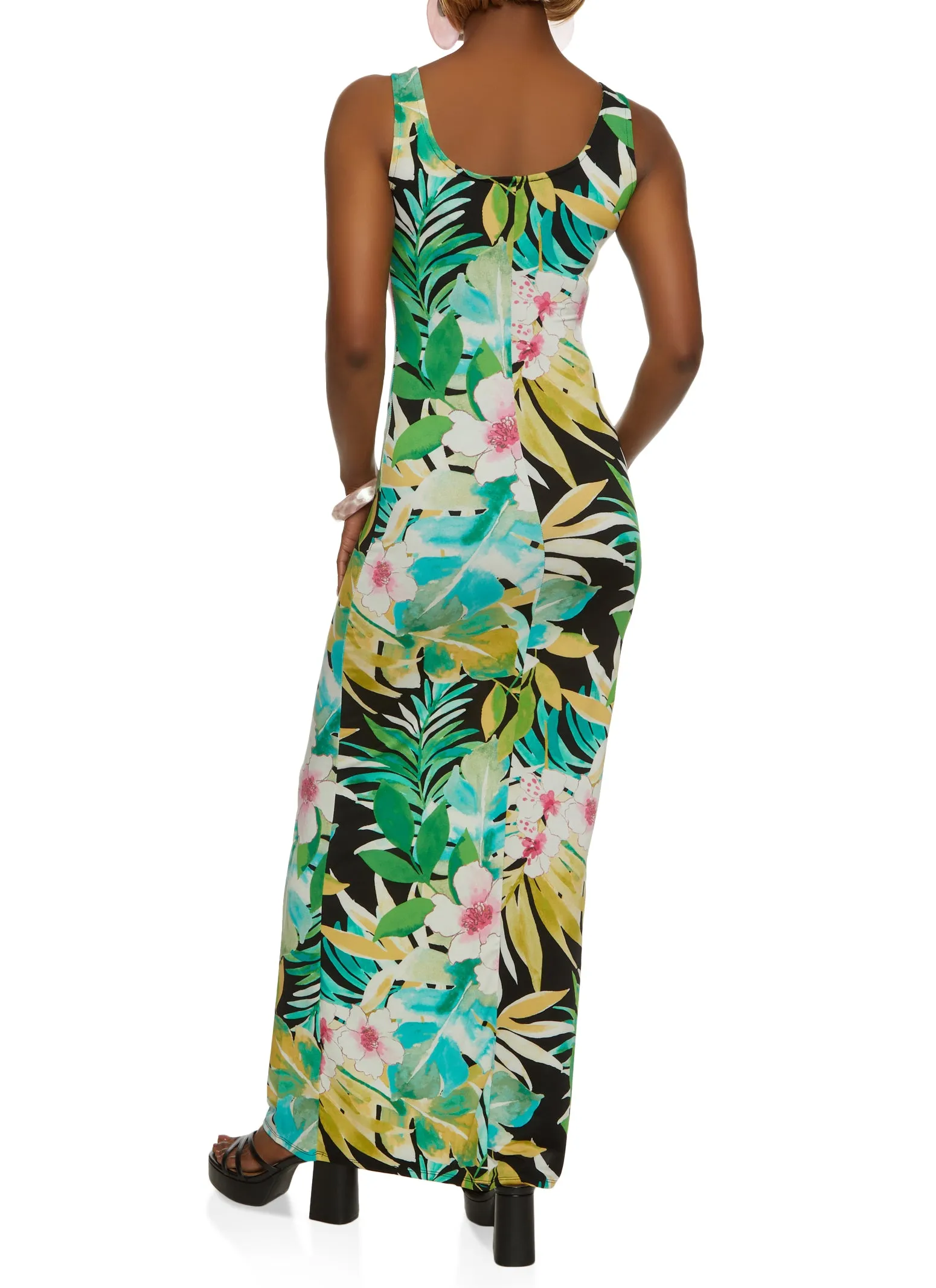 Haute Monde Tropical Floral Print Maxi Tank Dress sold by Rainbow product image thumbnail 3