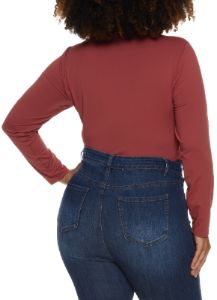 Plus Size Solid Long Sleeve Bodysuit sold by Rainbow