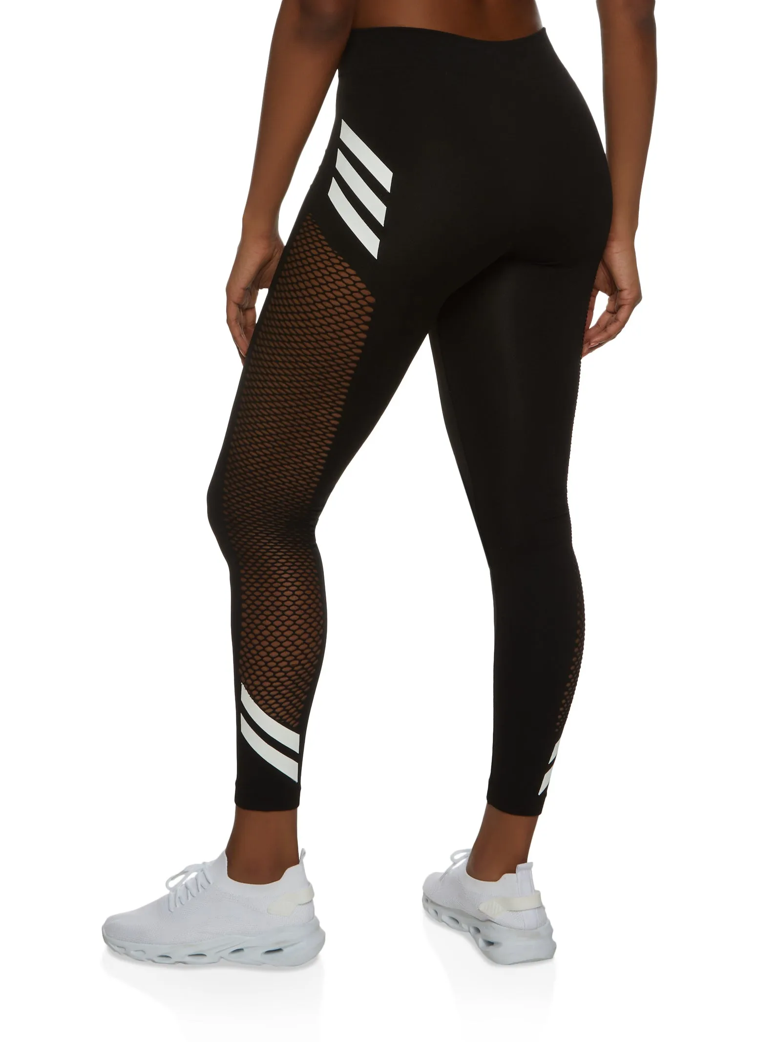 Side Fishnet Stripe Leggings sold by Rainbow product image thumbnail 2