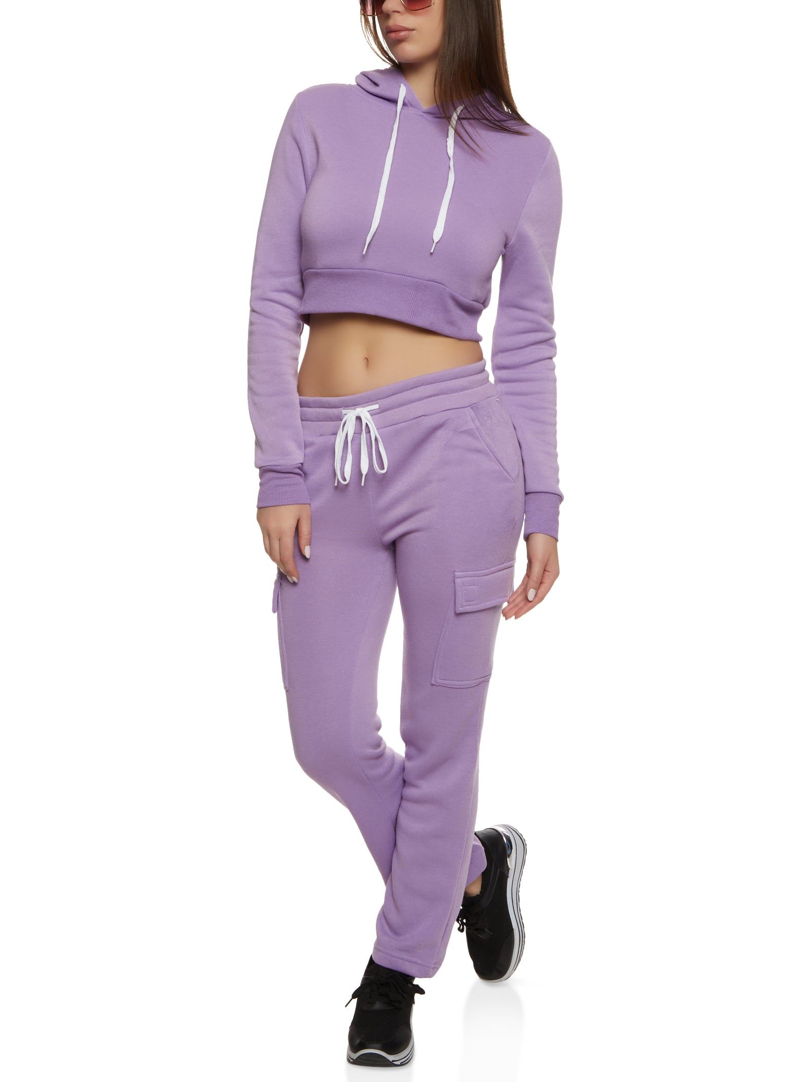 Fleece Cropped Hoodie sold by Rainbow product image thumbnail 2