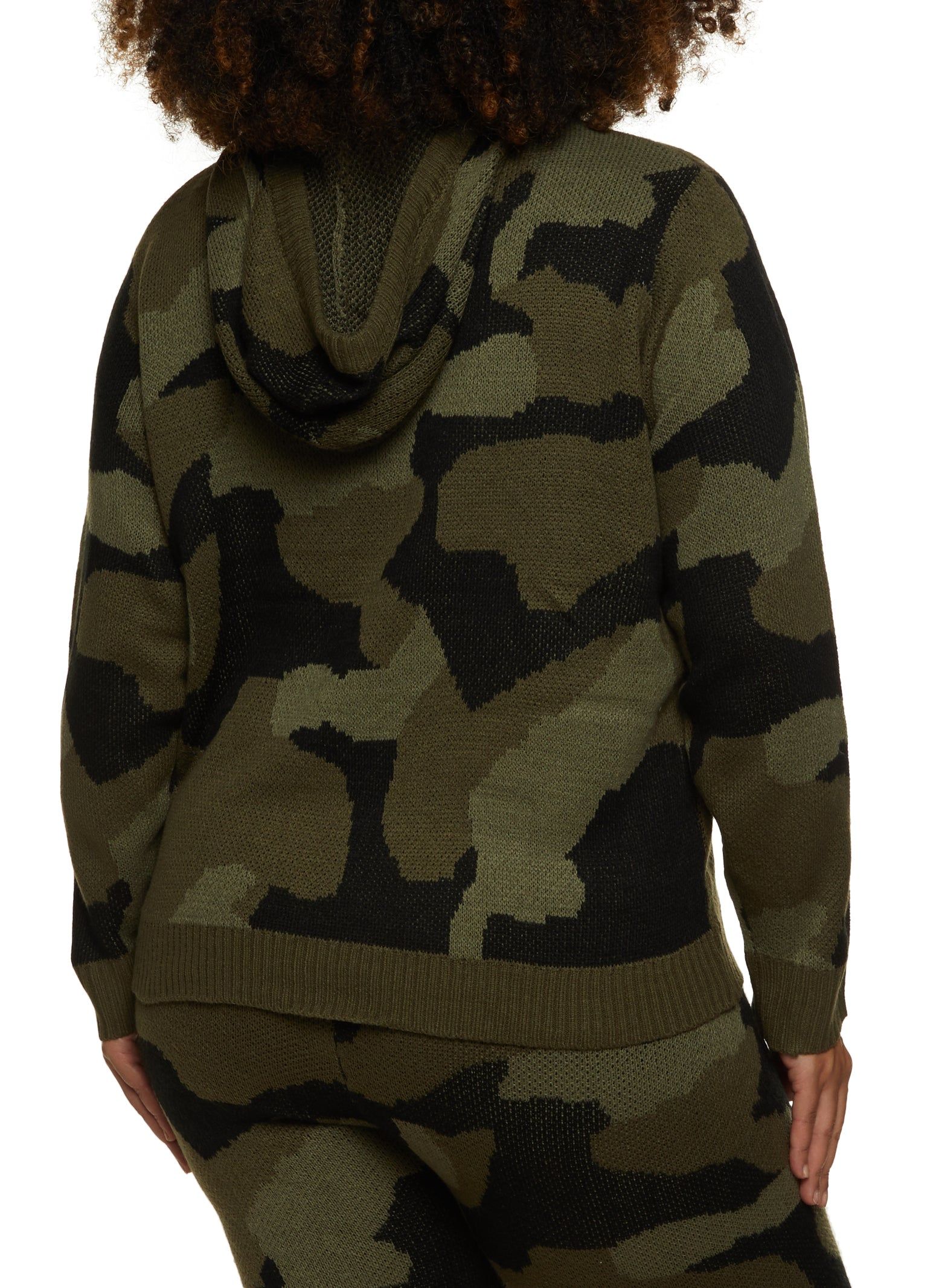Plus Size Camo Knit Pullover Hoodie sold by Rainbow product image thumbnail 3