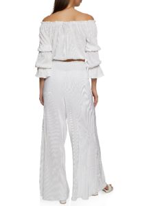 Off the Shoulder Top and Smocked Waist Palazzo Pants sold by Rainbow