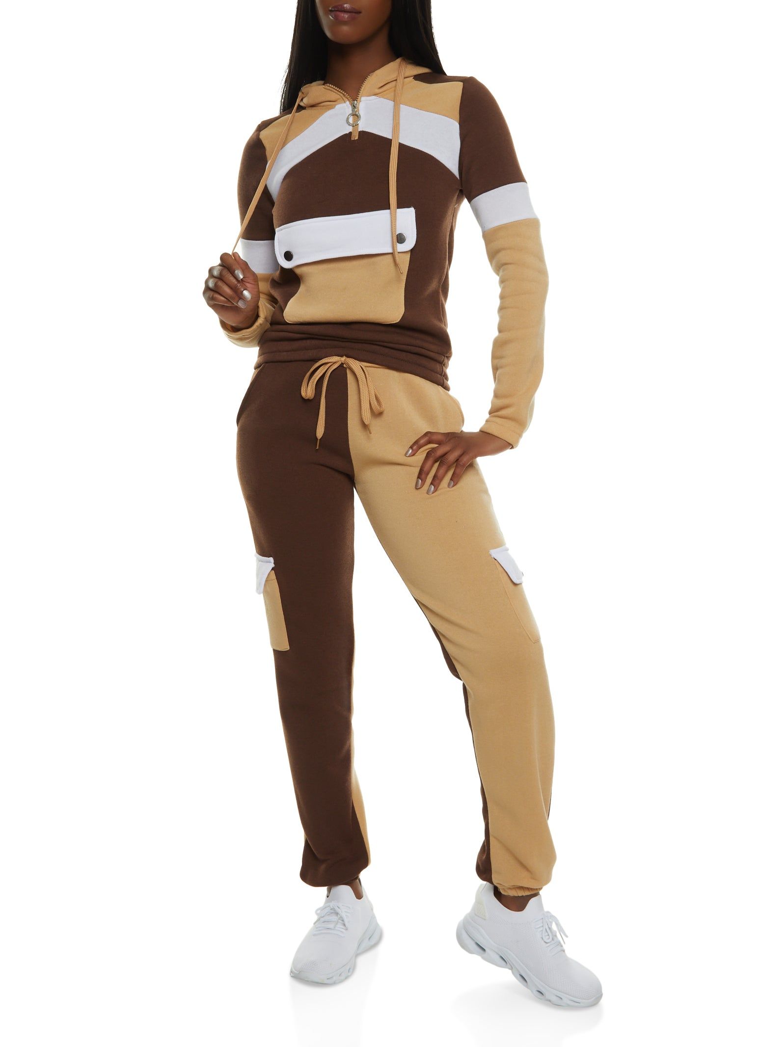 Color Block Flap Pocket Hoodie sold by Rainbow product image thumbnail 2