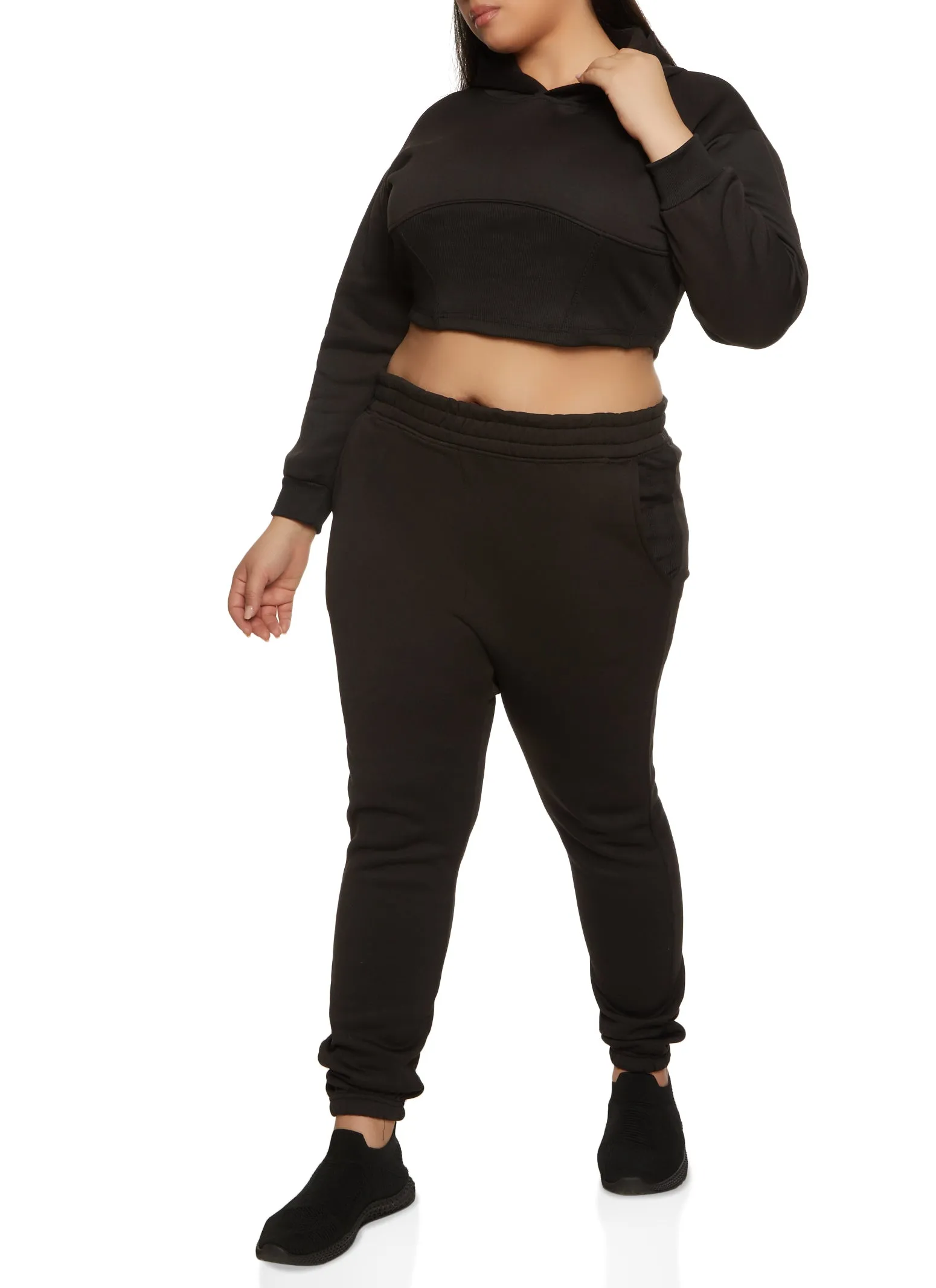 Plus Size Pullover Corset Cropped Hoodie sold by Rainbow product image thumbnail 2