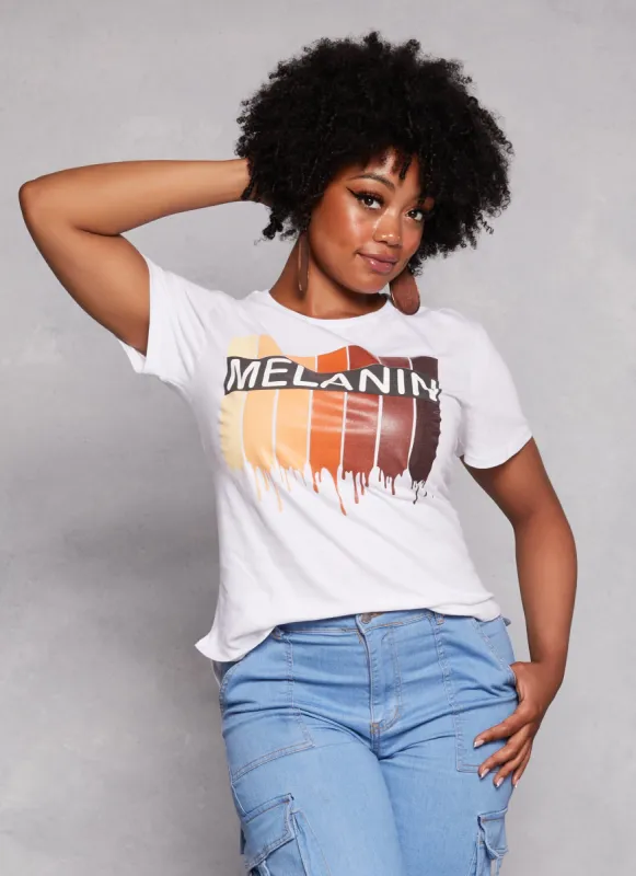 Plus Size Melanin Graphic High Low Tee sold by Rainbow