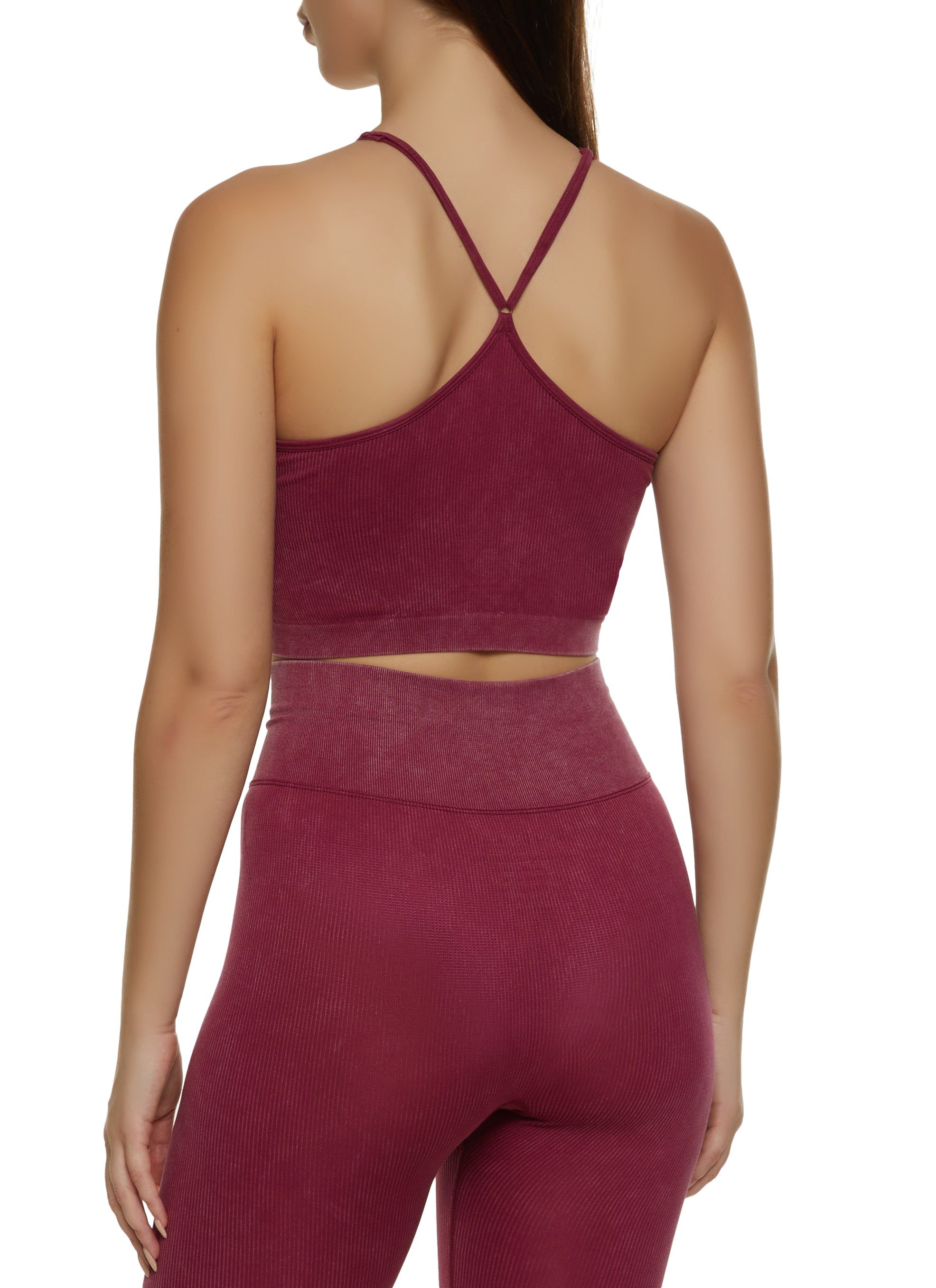 Seamless Compression Rib Racerback Cropped Cami sold by Rainbow product image thumbnail 3