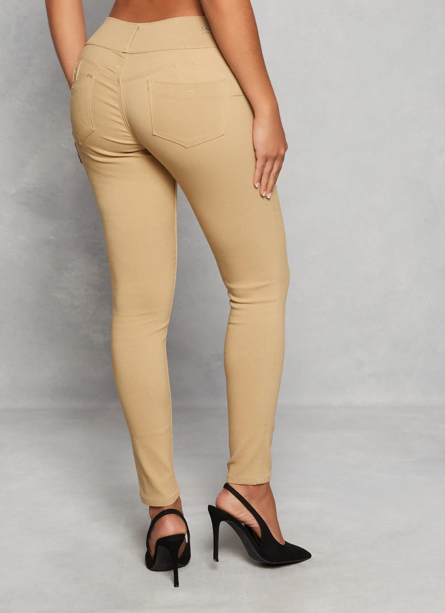 Triple Button High Waist Skinny Leg Pants sold by Rainbow product image thumbnail 3