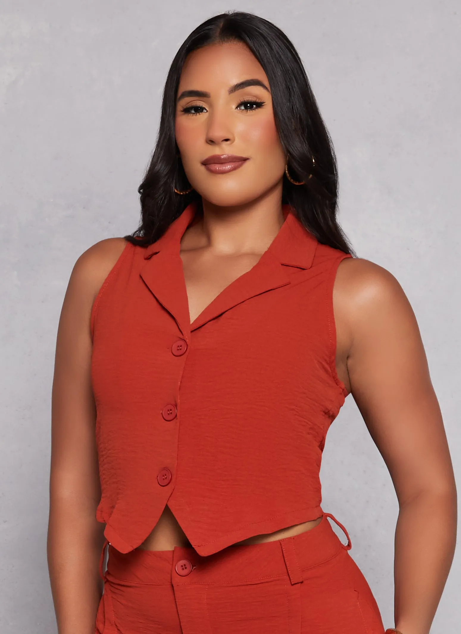 Crepe Knit Solid Blazer Vest sold by Rainbow