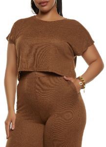 Plus Size Brushed Knit Dolman Sleeve Top sold by Rainbow