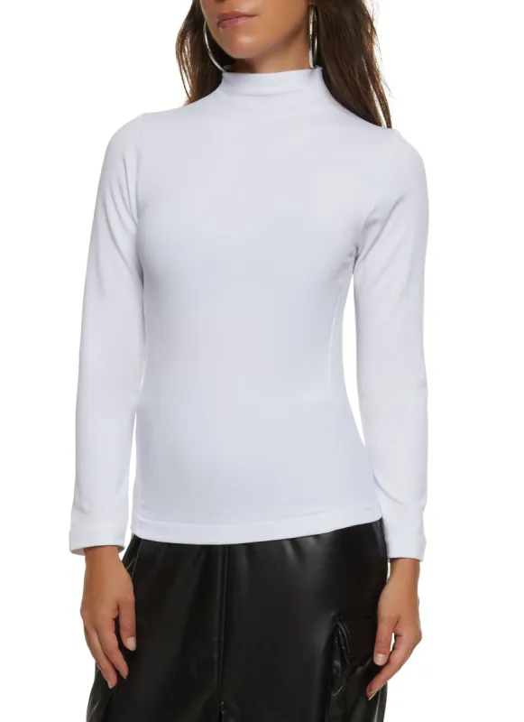 Seamless Mock Neck Long Sleeve Top sold by Rainbow