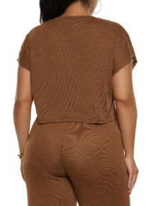 Plus Size Brushed Knit Dolman Sleeve Top sold by Rainbow