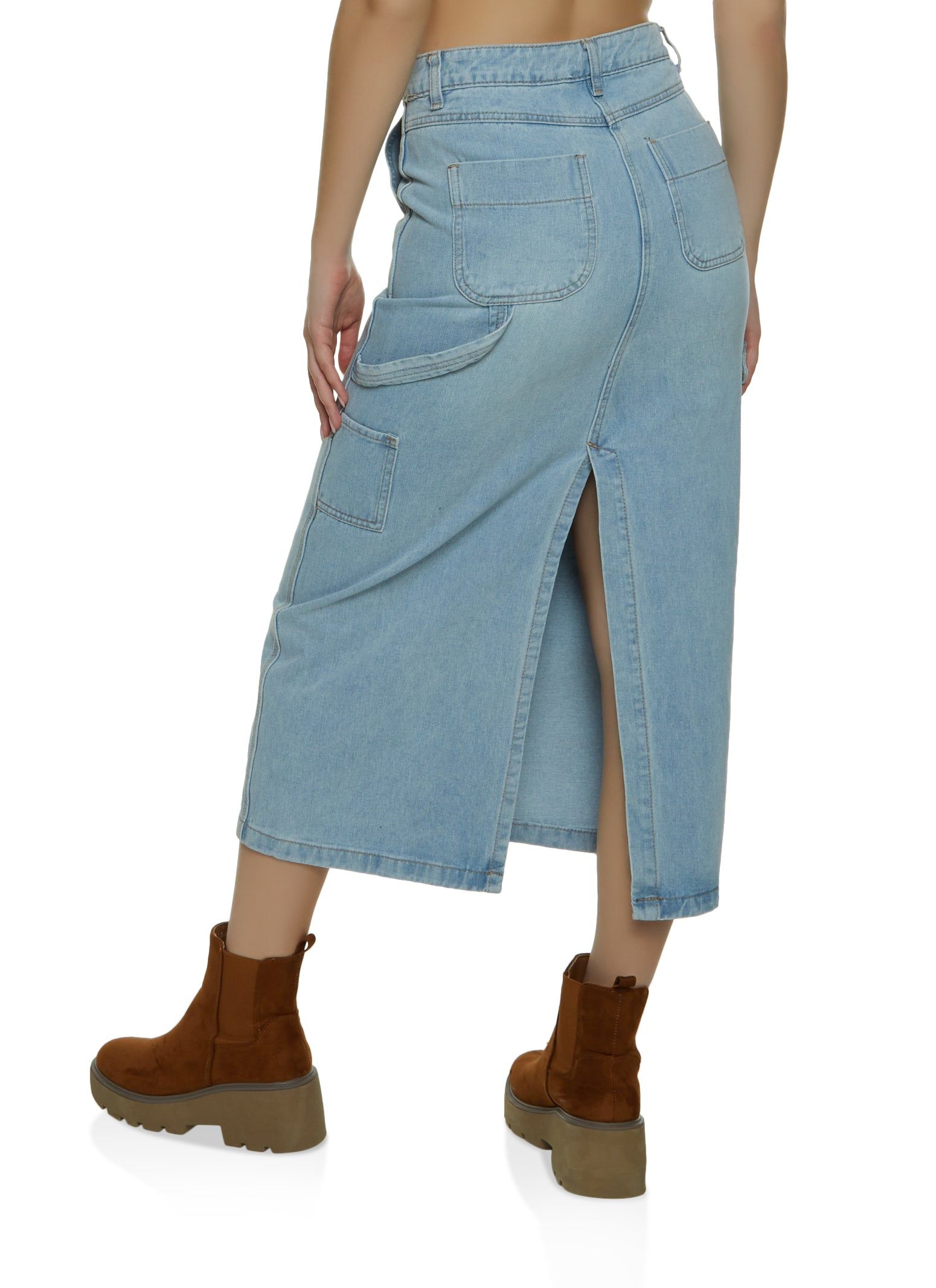 Denim Cargo Maxi Skirt sold by Rainbow product image thumbnail 3