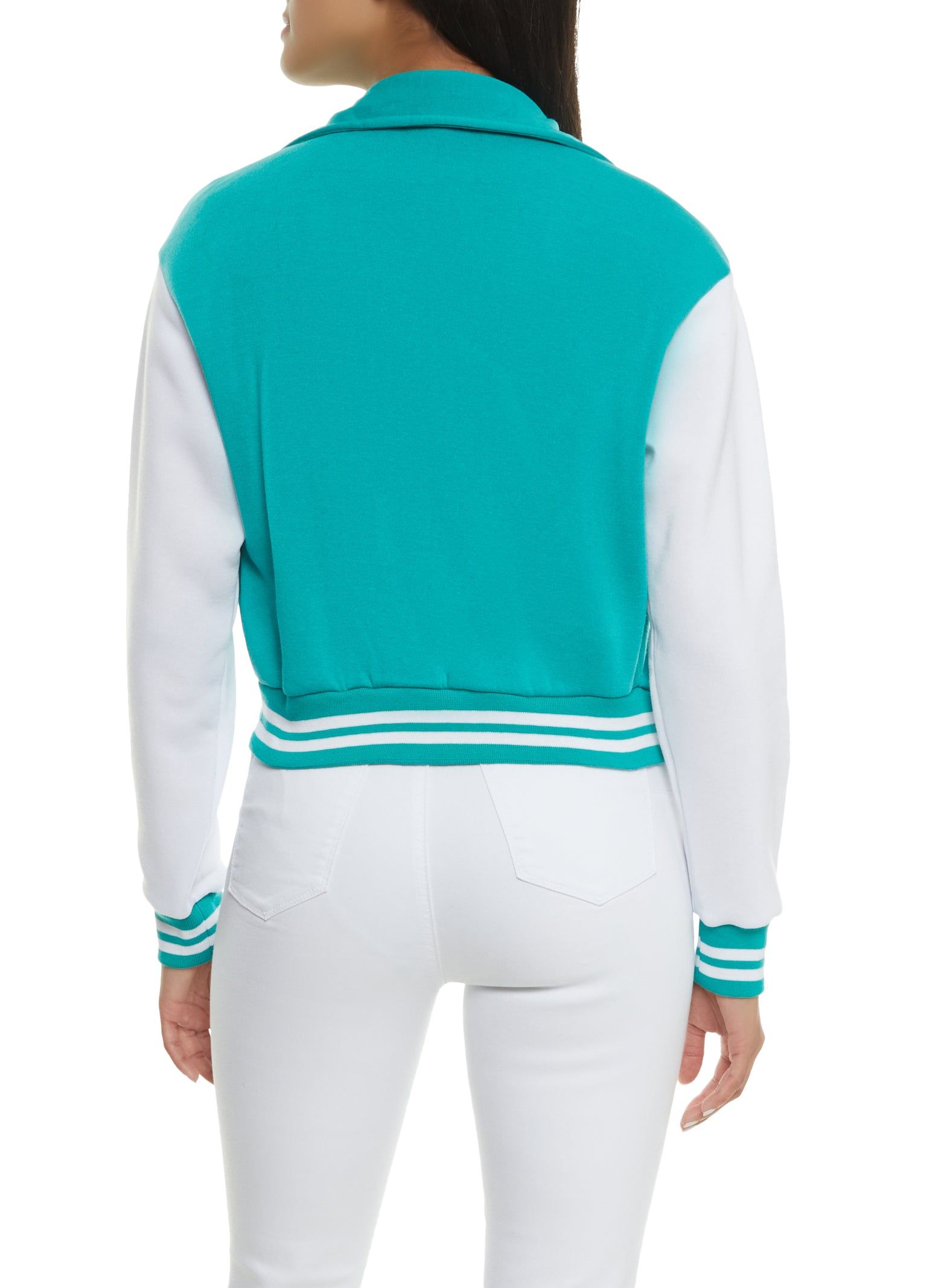 BK Initial Patch Zip Front Varsity Jacket sold by Rainbow product image thumbnail 3
