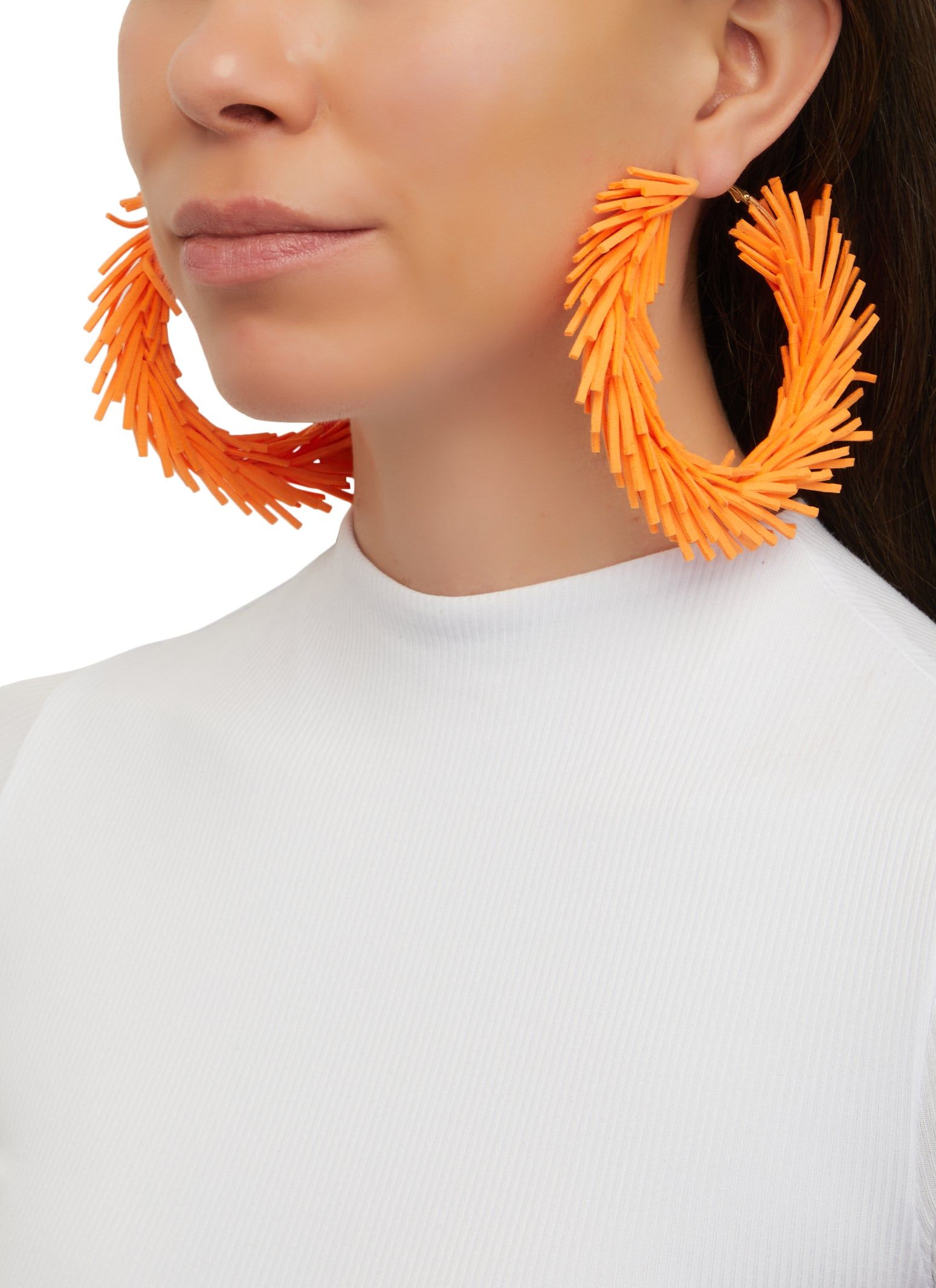 Faux Suede Fringed Hoop Earrings sold by Rainbow product image thumbnail 2