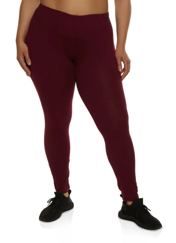 Plus Size Basic High Rise Leggings sold by Rainbow