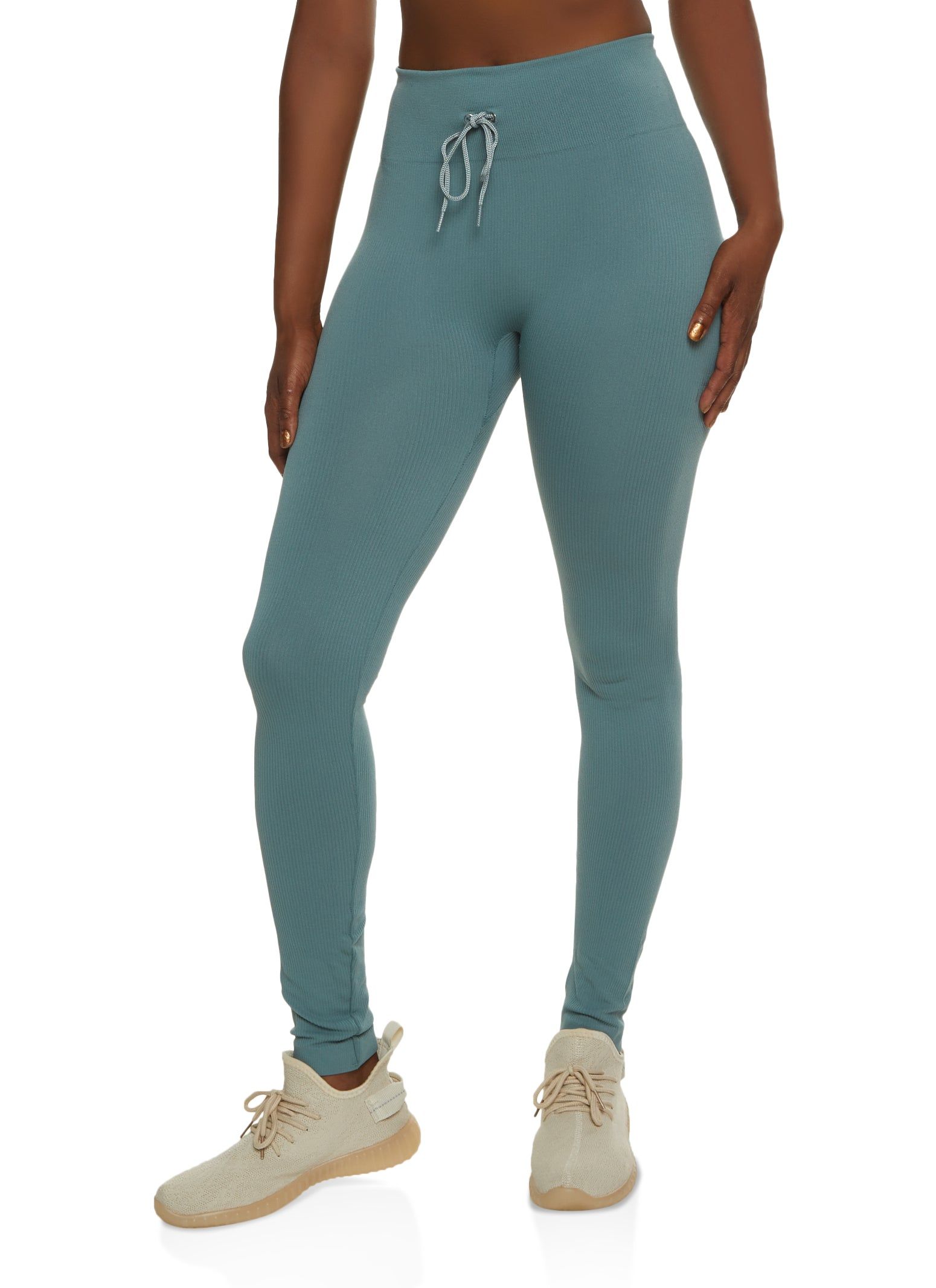 Seamless Compression Rib Front Tie Leggings sold by Rainbow