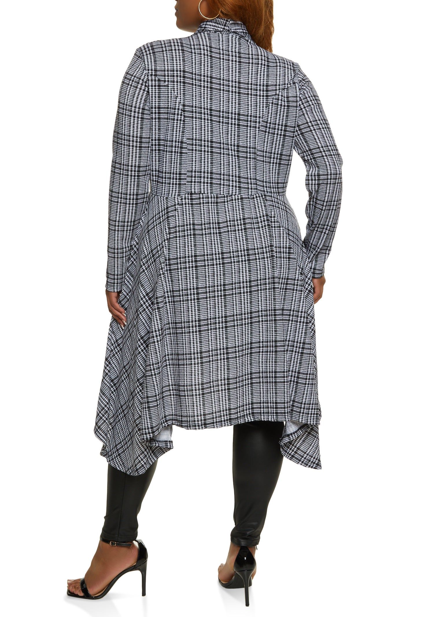 Plus Size Plaid Chain Button High Low Blazer sold by Rainbow product image thumbnail 2