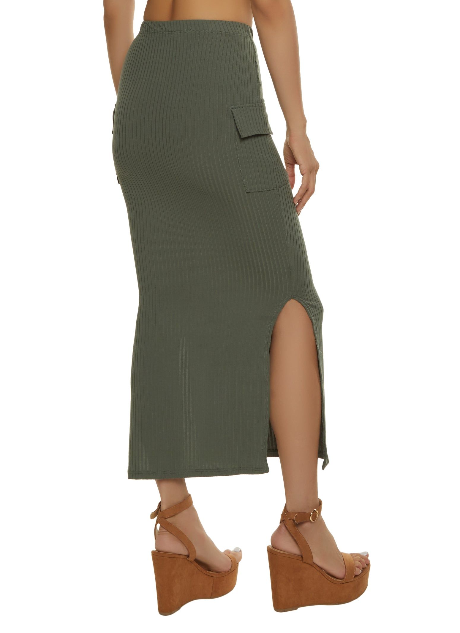 High Waist Cargo Pocket Maxi Skirt sold by Rainbow product image thumbnail 2