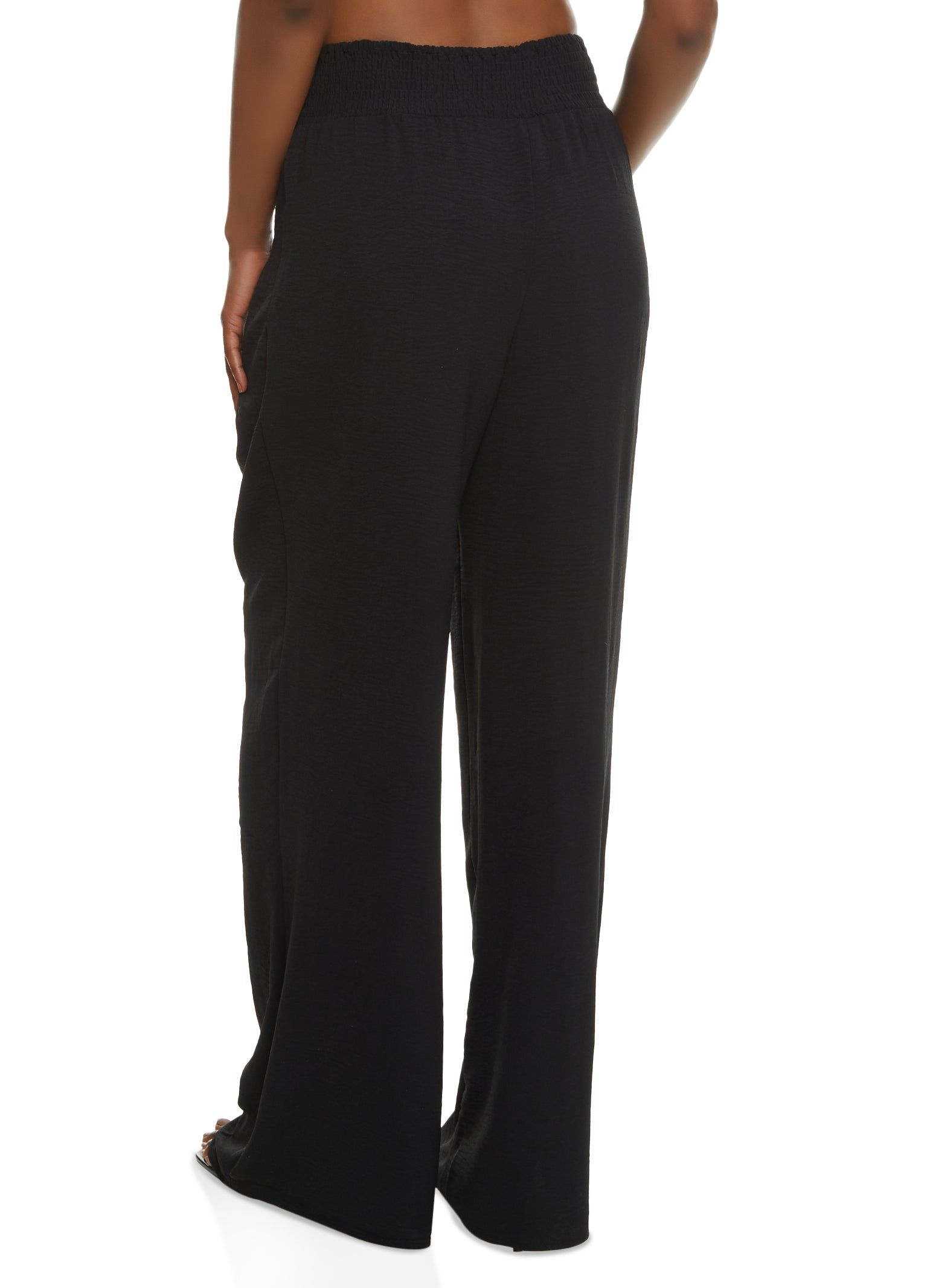 Crepe Knit Smocked Detail Wide Leg Pants sold by Rainbow product image thumbnail 2