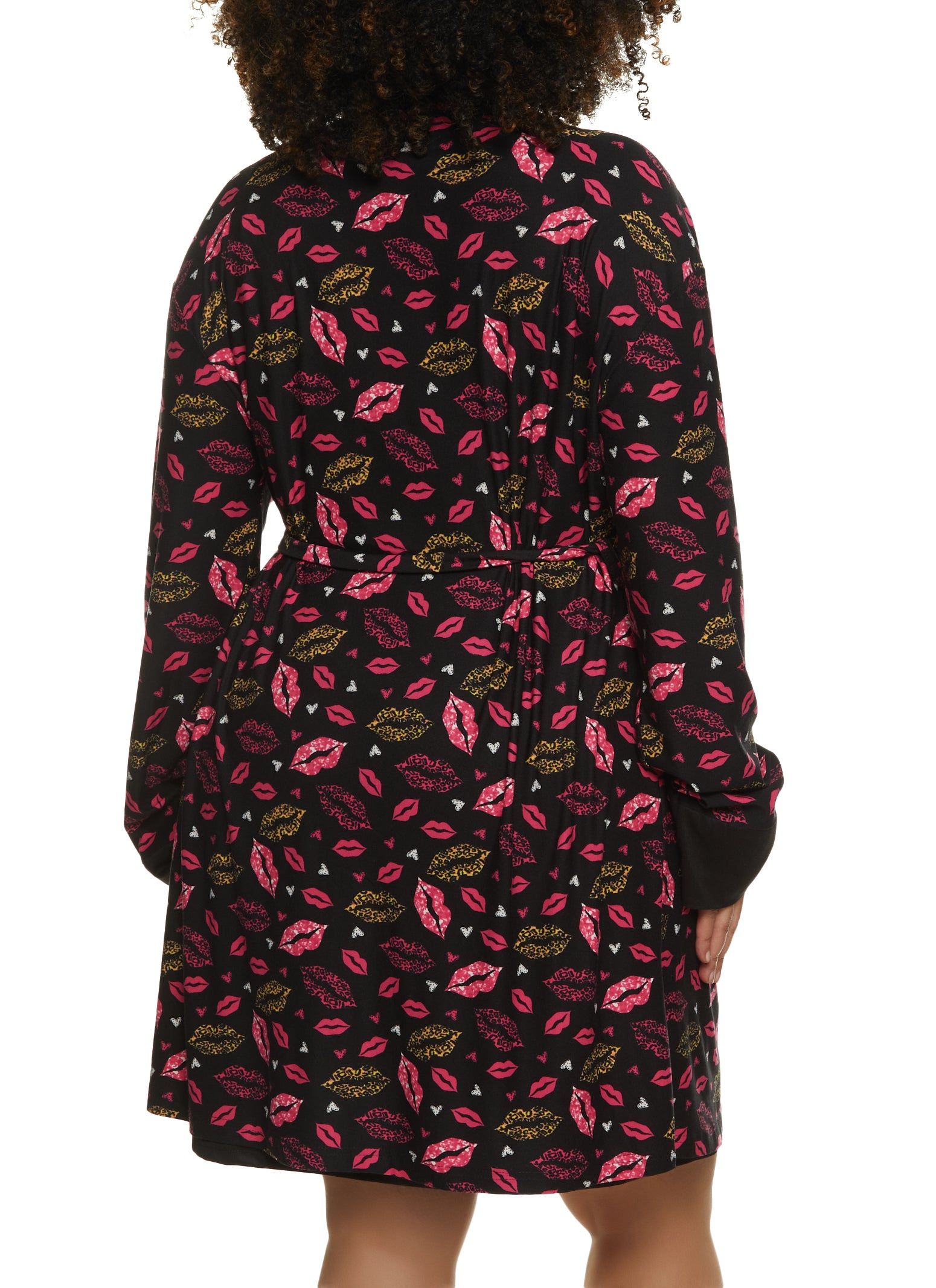 Plus Size Lip Graphic Print Nightgown with Robe sold by Rainbow product image thumbnail 2