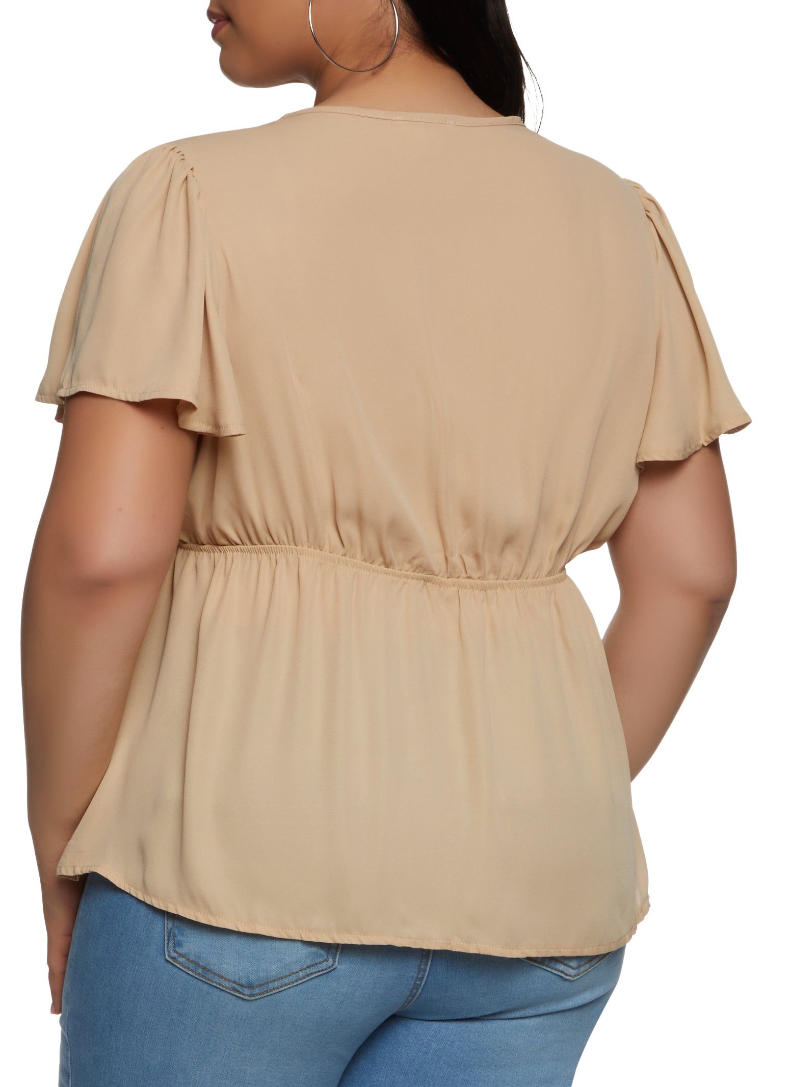 Plus Size V Neck Bell Sleeve Top sold by Rainbow product image thumbnail 2
