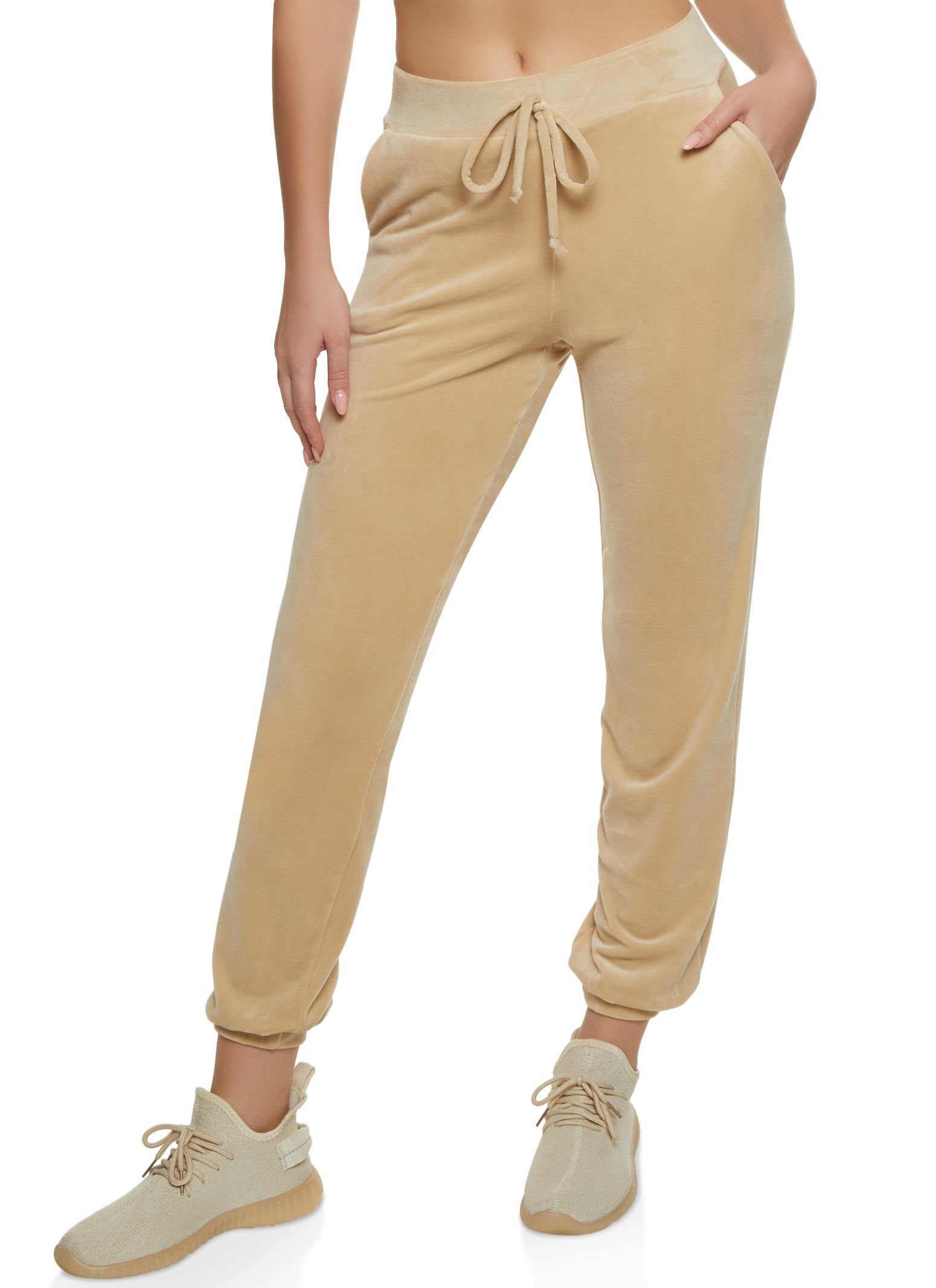 Solid Velour Joggers sold by Rainbow