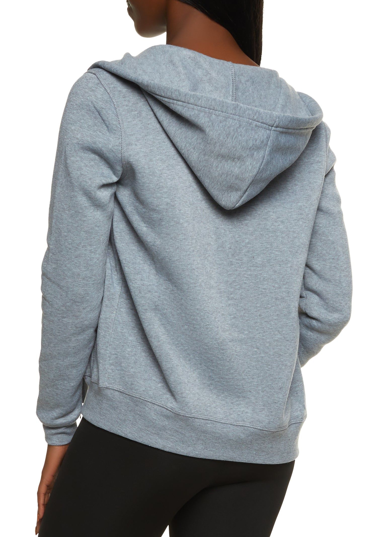 Solid Fleece Zip Front Hoodie sold by Rainbow product image thumbnail 2