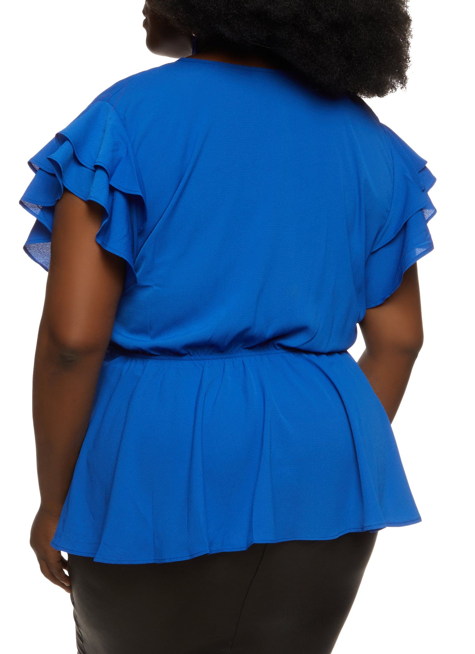 Plus Size Crepe Knit Faux Wrap Blouse sold by Rainbow product image thumbnail 2