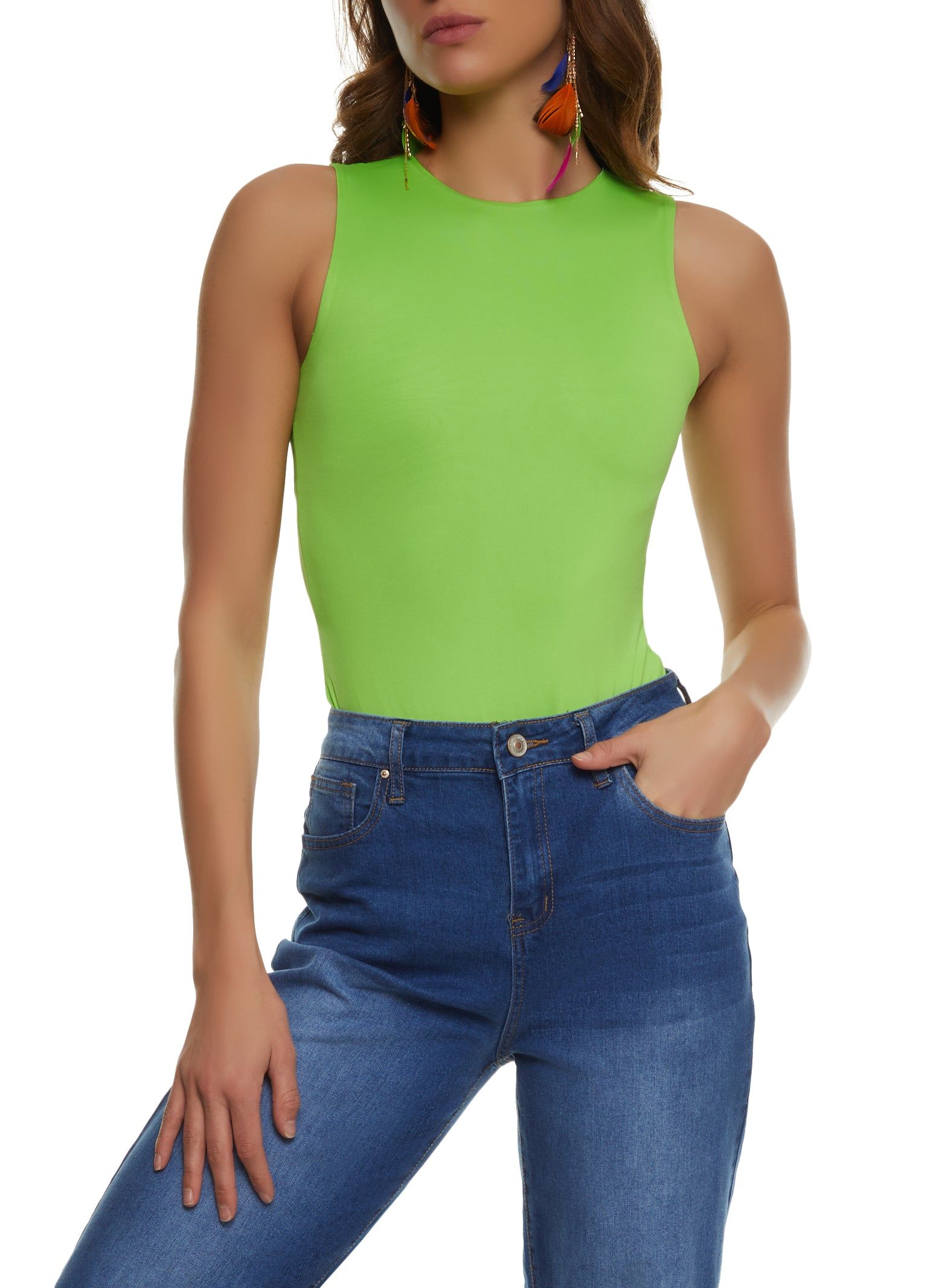 Basic High Neck Tank Bodysuit sold by Rainbow product image thumbnail 2
