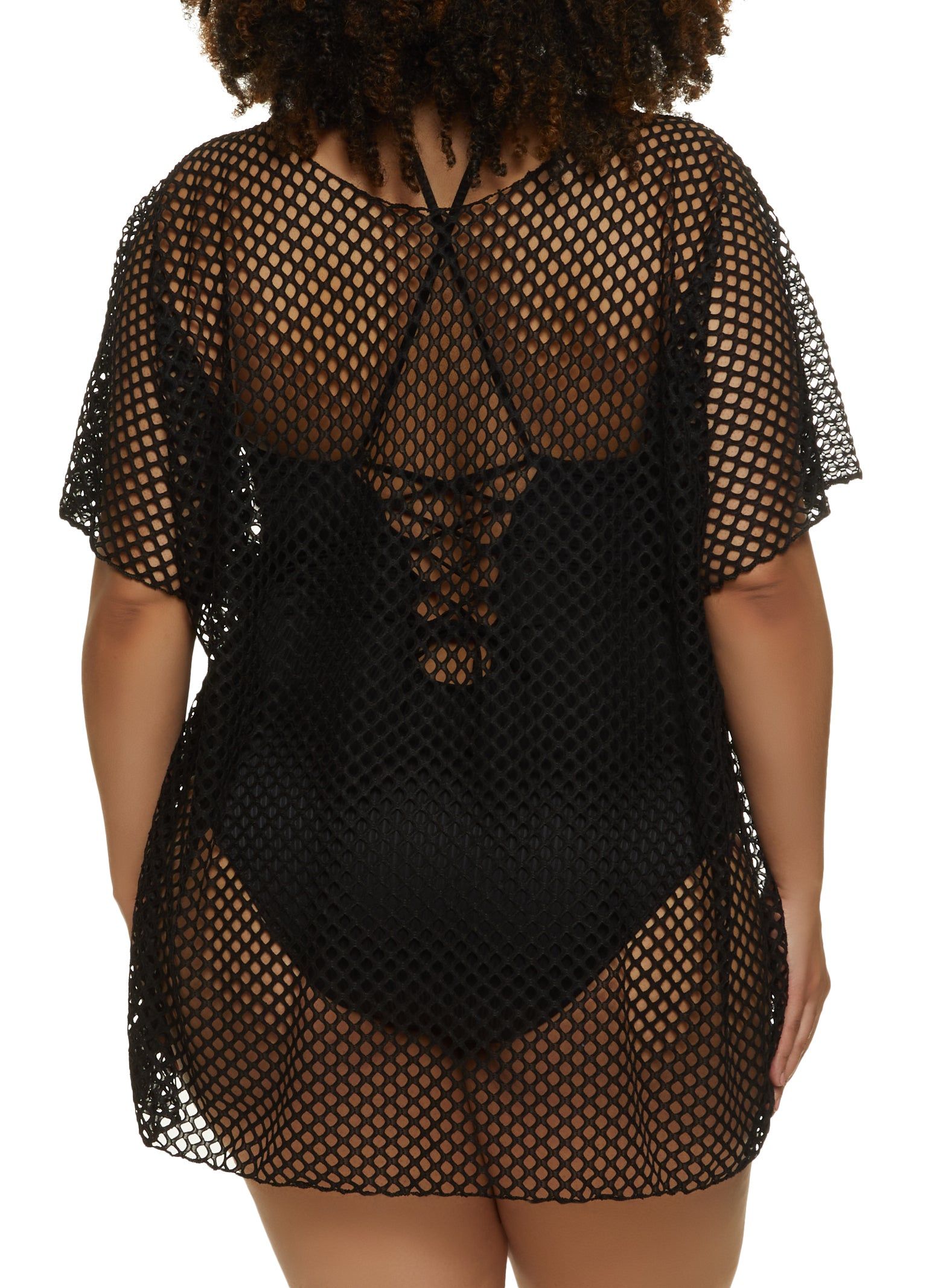 Fishnet Mini Dress Cover Up sold by Rainbow product image thumbnail 3