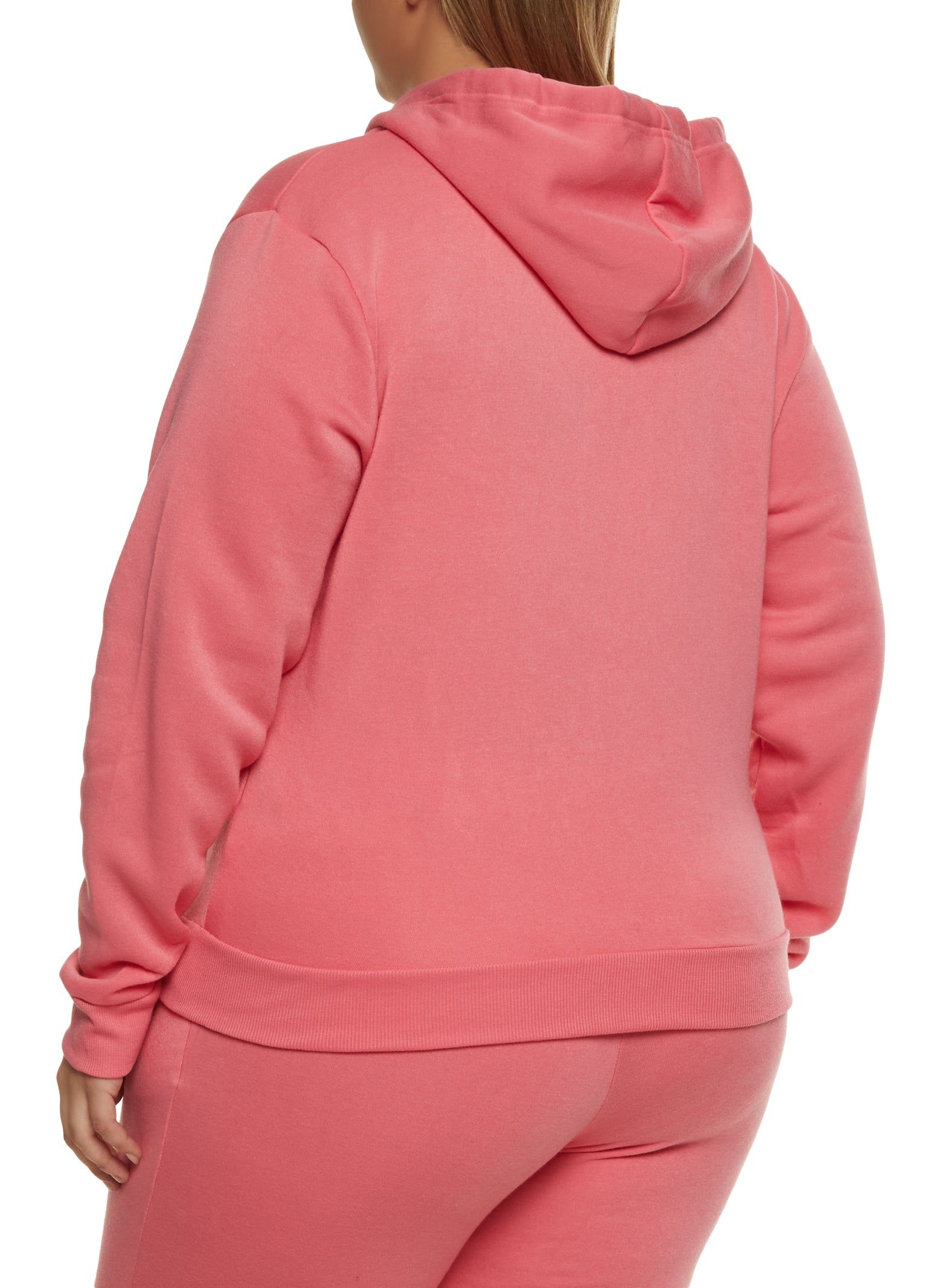 Plus Size Fleece Zip Front Hoodie sold by Rainbow product image thumbnail 3