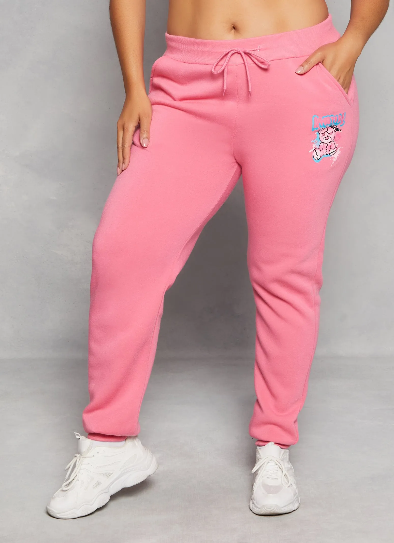 Plus Size Attitude Bear Graphic Joggers sold by Rainbow product image thumbnail 2