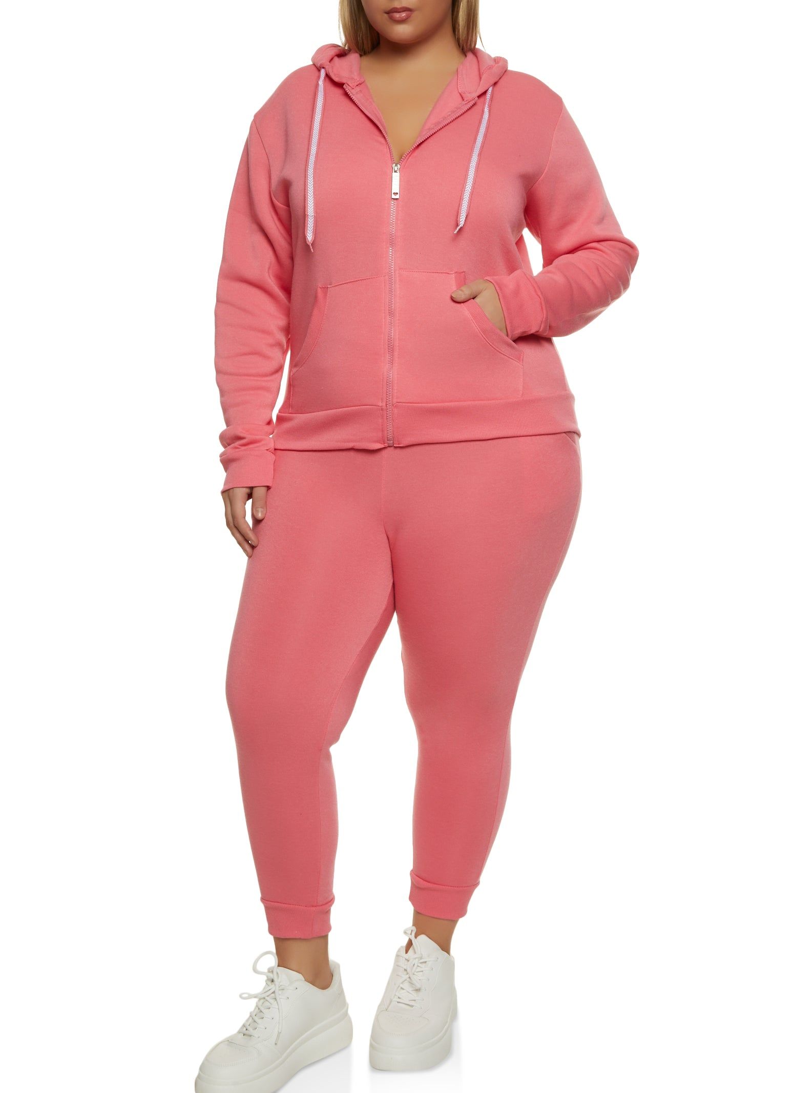 Plus Size Fleece Zip Front Hoodie sold by Rainbow product image thumbnail 2