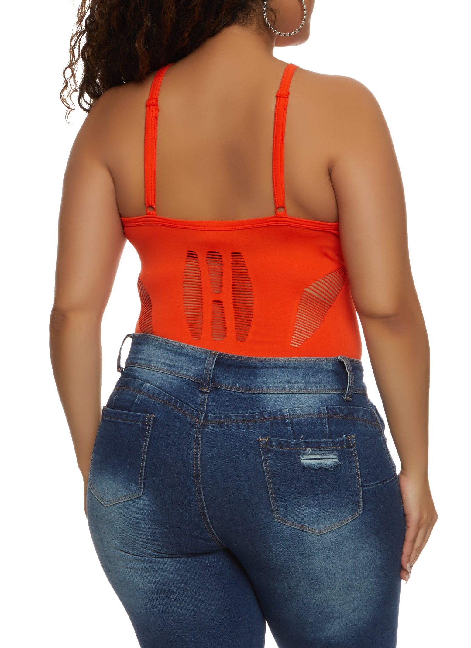 Plus Size Laser Cut Seamless Bodysuit sold by Rainbow product image thumbnail 3