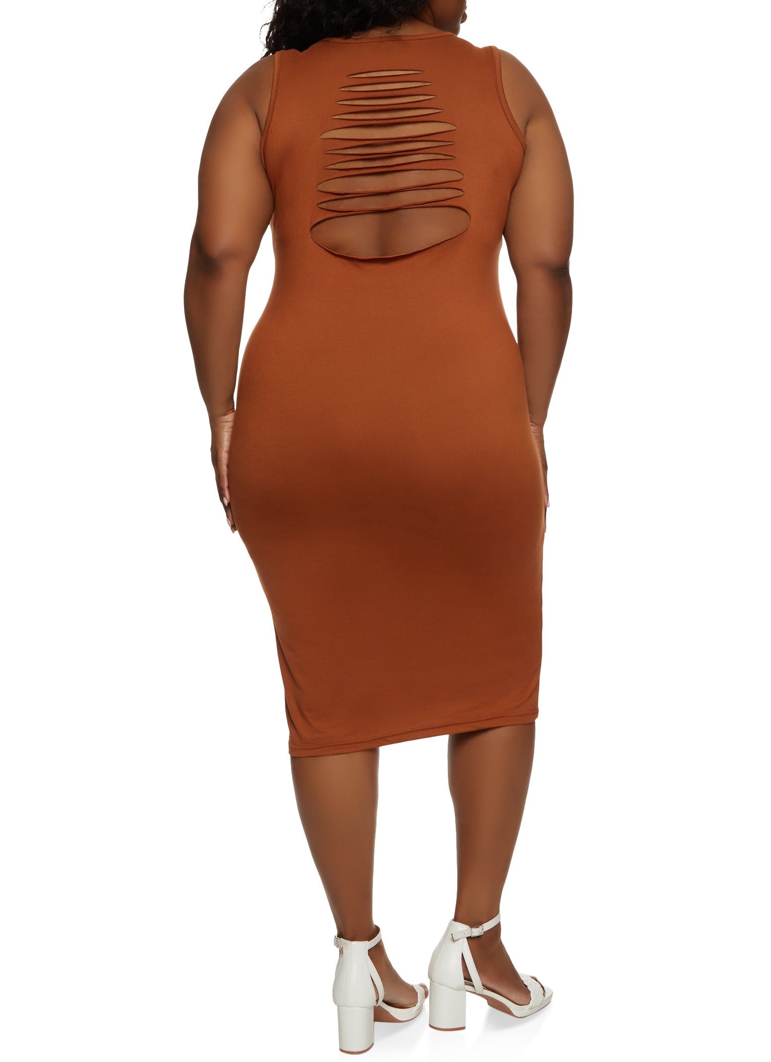 Plus Size Laser Cut Back Tank Dress sold by Rainbow product image thumbnail 3
