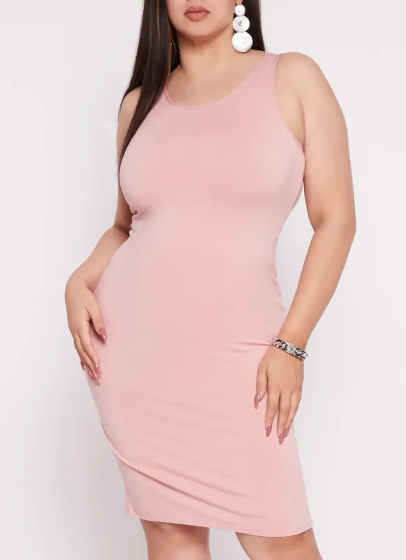 Plus Size Basic Tank Dress sold by Rainbow