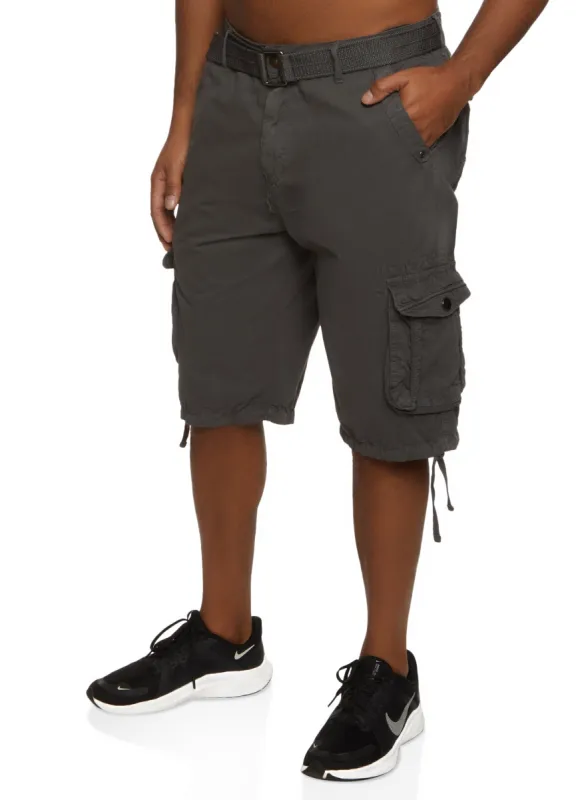 Mens Twill Belted Cargo Shorts sold by Rainbow