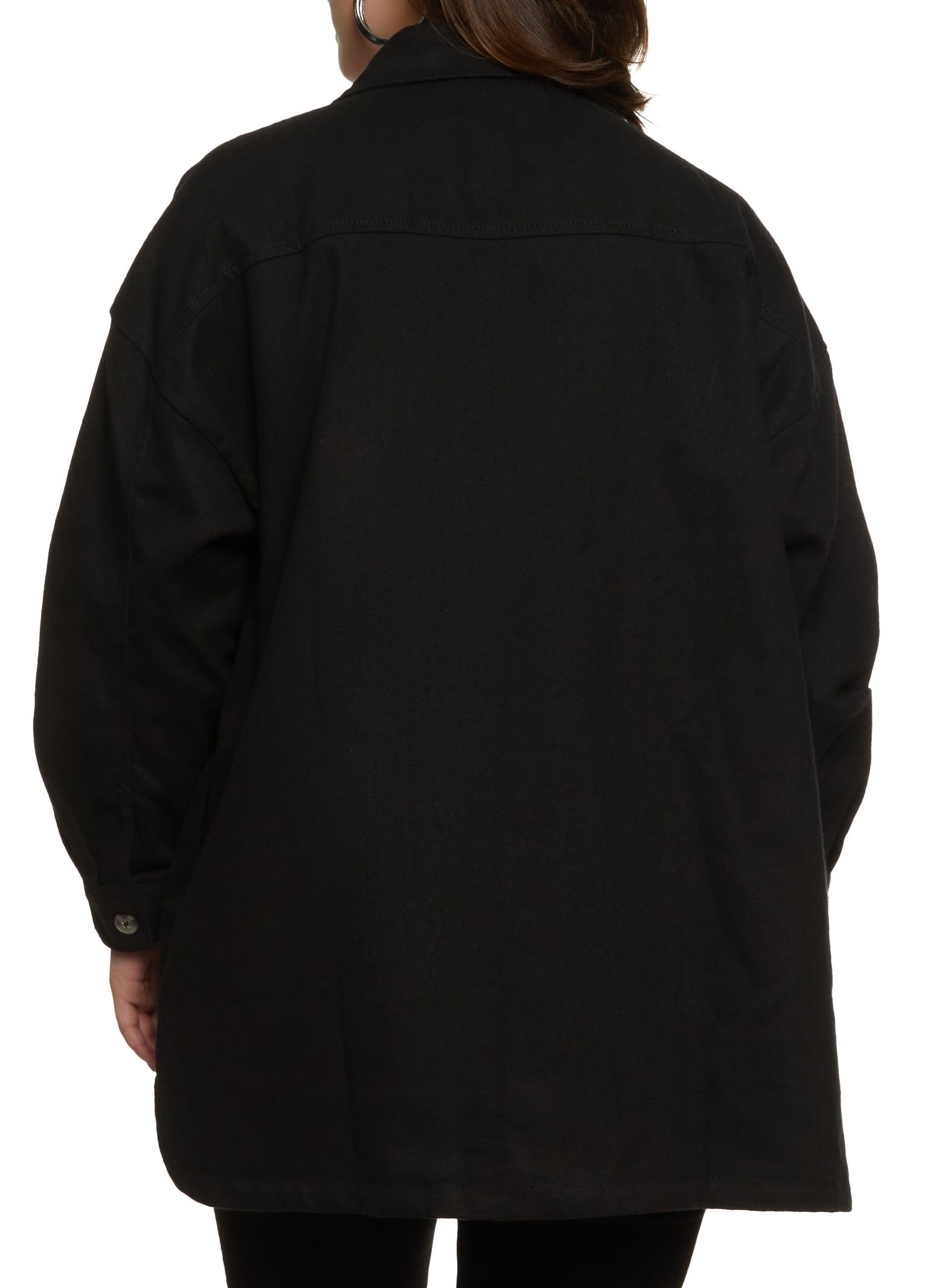 Plus Size Twill Button Front Shacket sold by Rainbow product image thumbnail 2