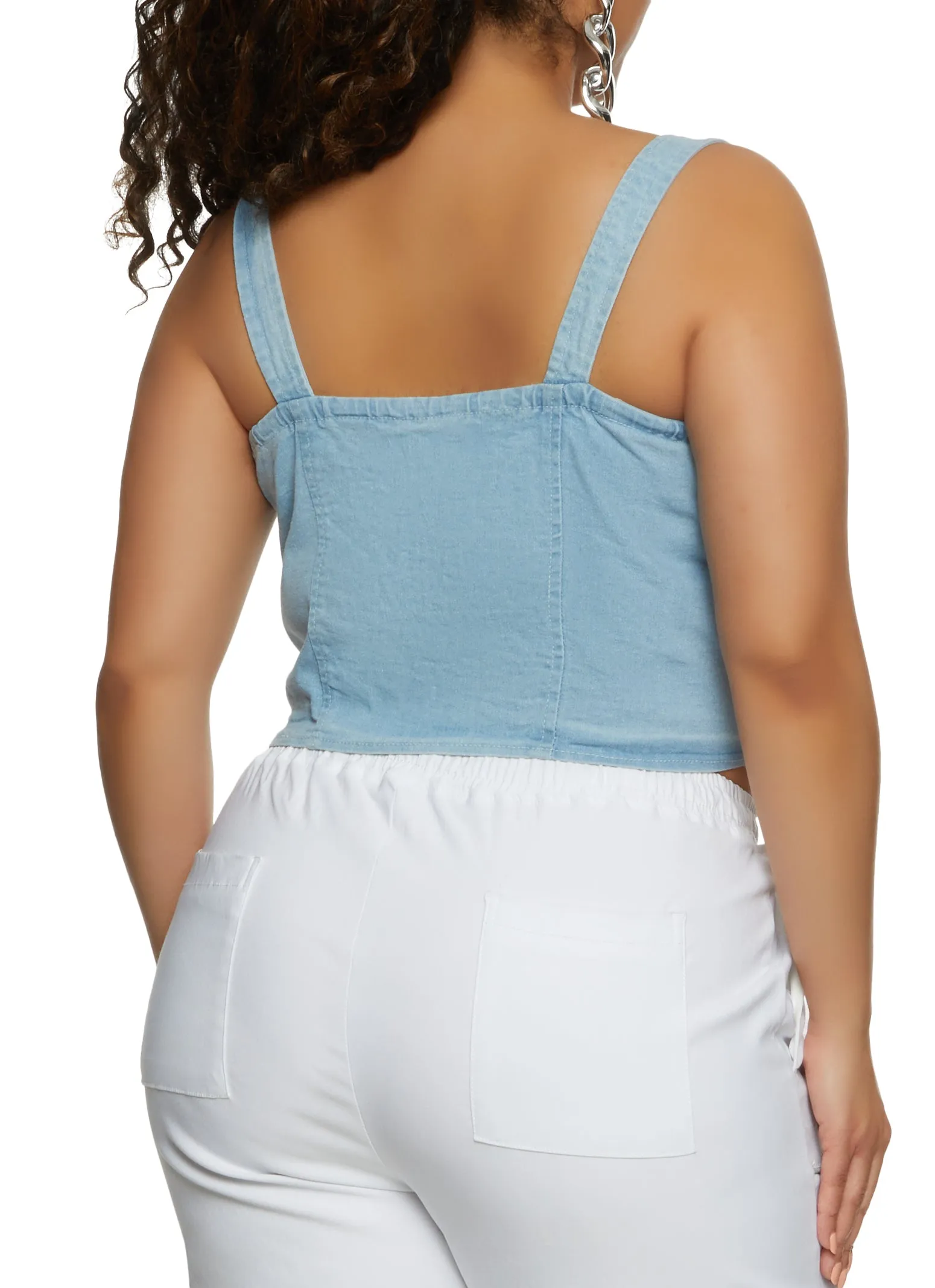 Plus Size Denim Hook and Eye Front Bustier Top sold by Rainbow product image thumbnail 2