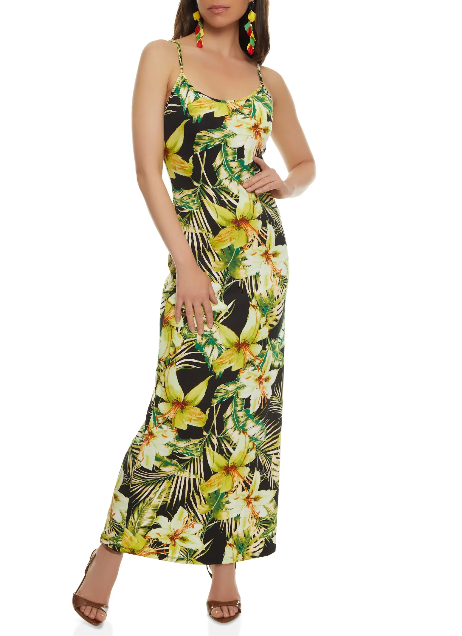 Haute Monde Floral Print Cami Maxi Dress sold by Rainbow