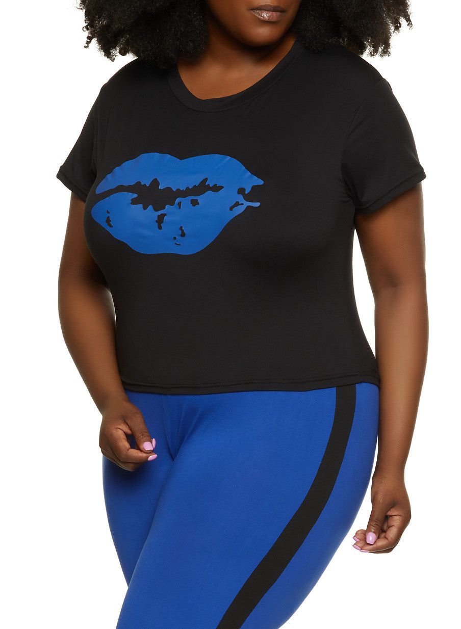 Plus Size Lip Graphic Tee sold by Rainbow