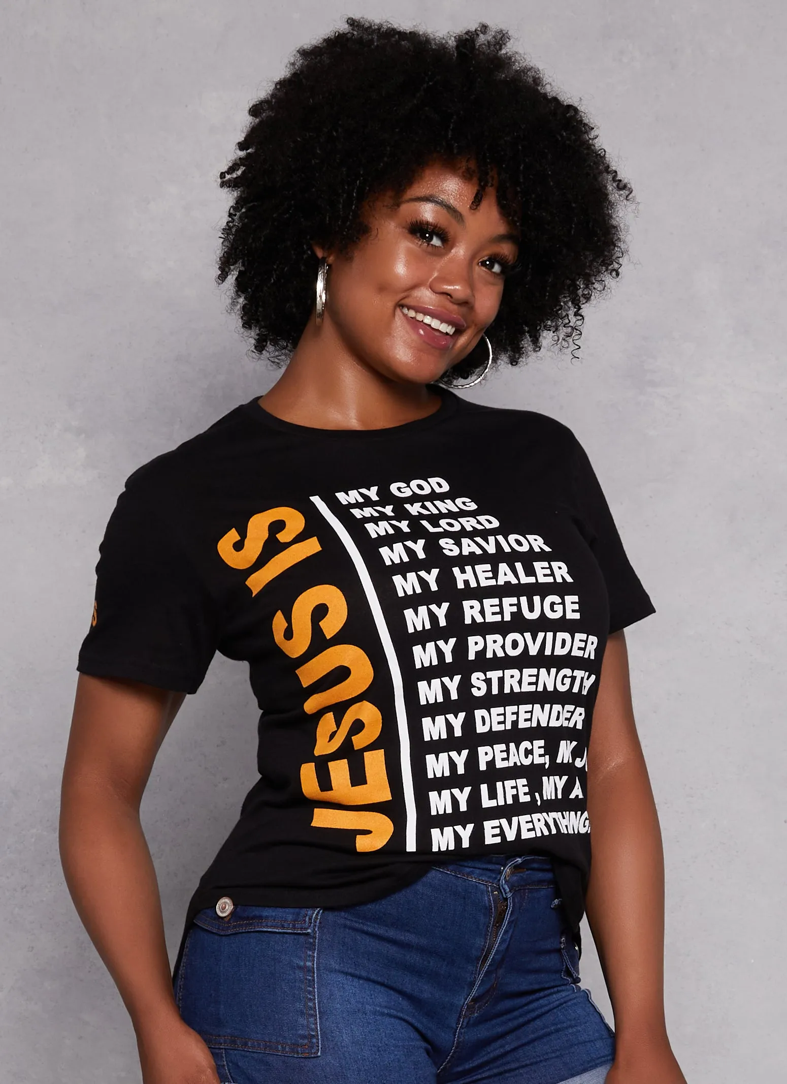 Plus Size Jesus is Graphic High Low Top sold by Rainbow