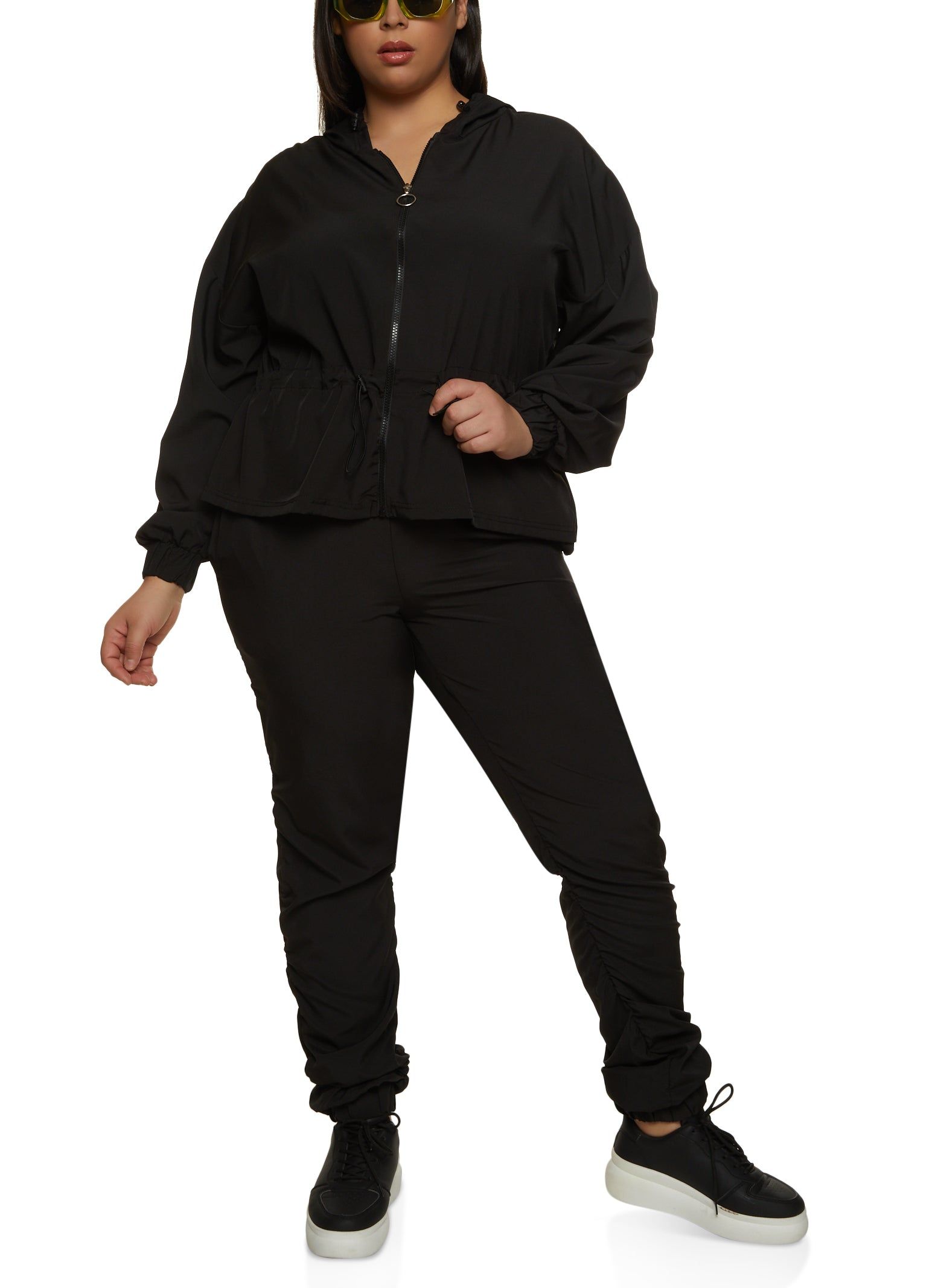 Plus Size Peplum Windbreaker Jacket sold by Rainbow product image thumbnail 2