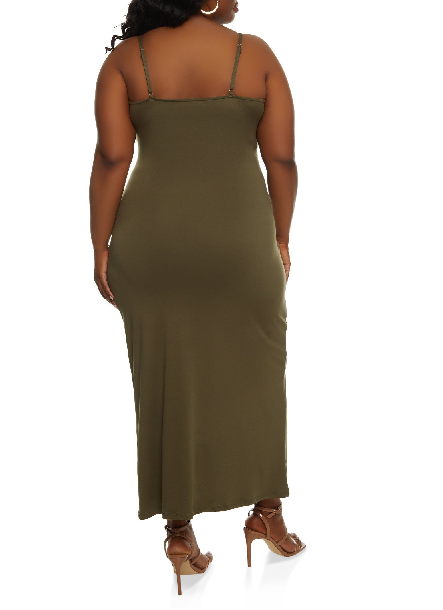 Plus Size Soft Knit V Neck Maxi Dress sold by Rainbow product image thumbnail 3