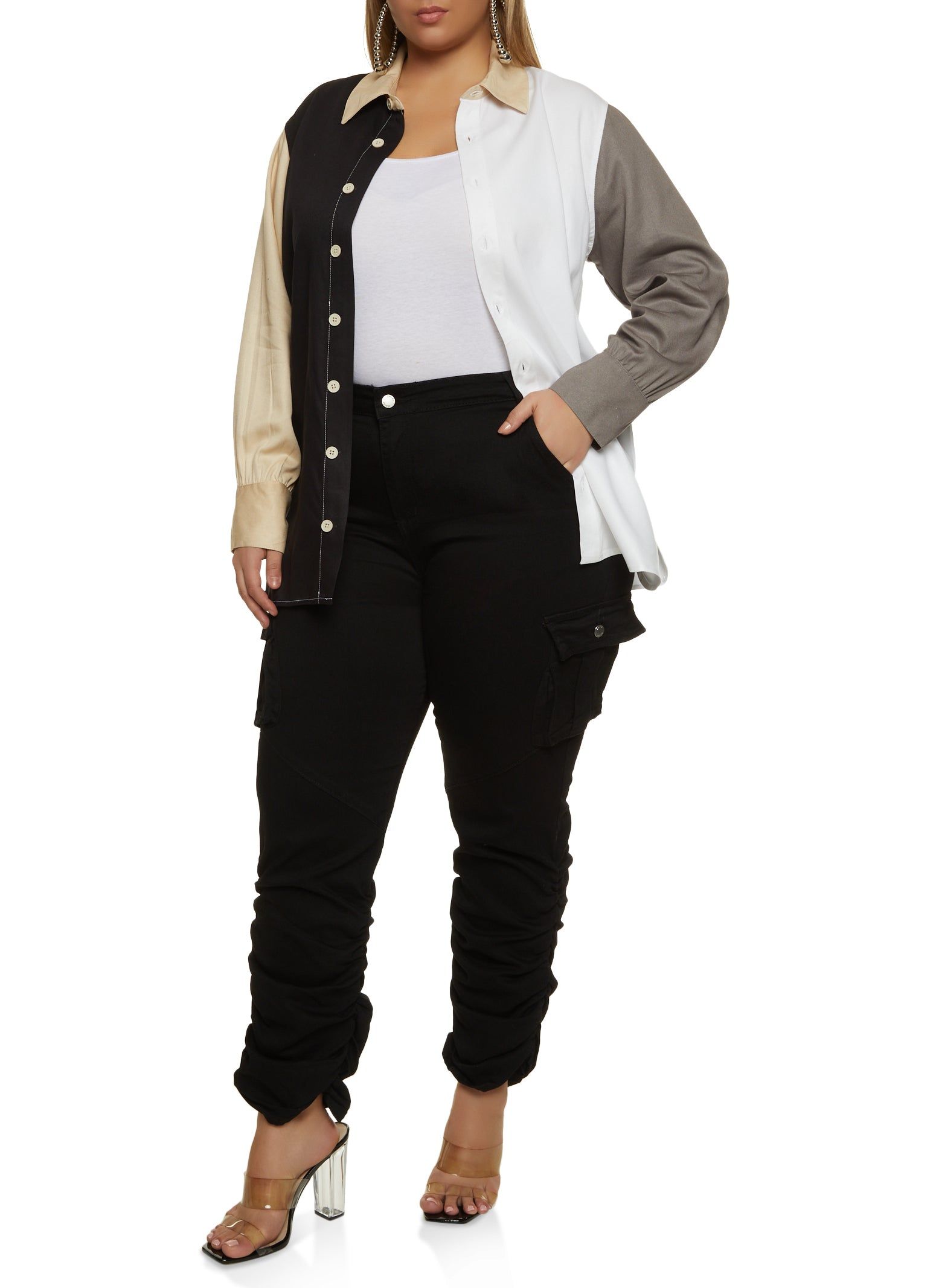 Plus Size Cargo Pocket Stacked Skinny Jeans sold by Rainbow product image thumbnail 2
